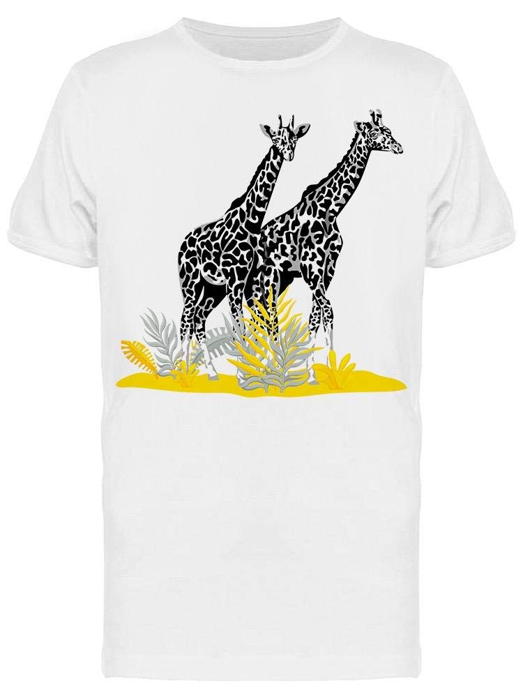 Sketch Giraffe In Plants Graphic T-Shirt for Men - Casual Cotton Tee for Streetwear & Everyday Outfits