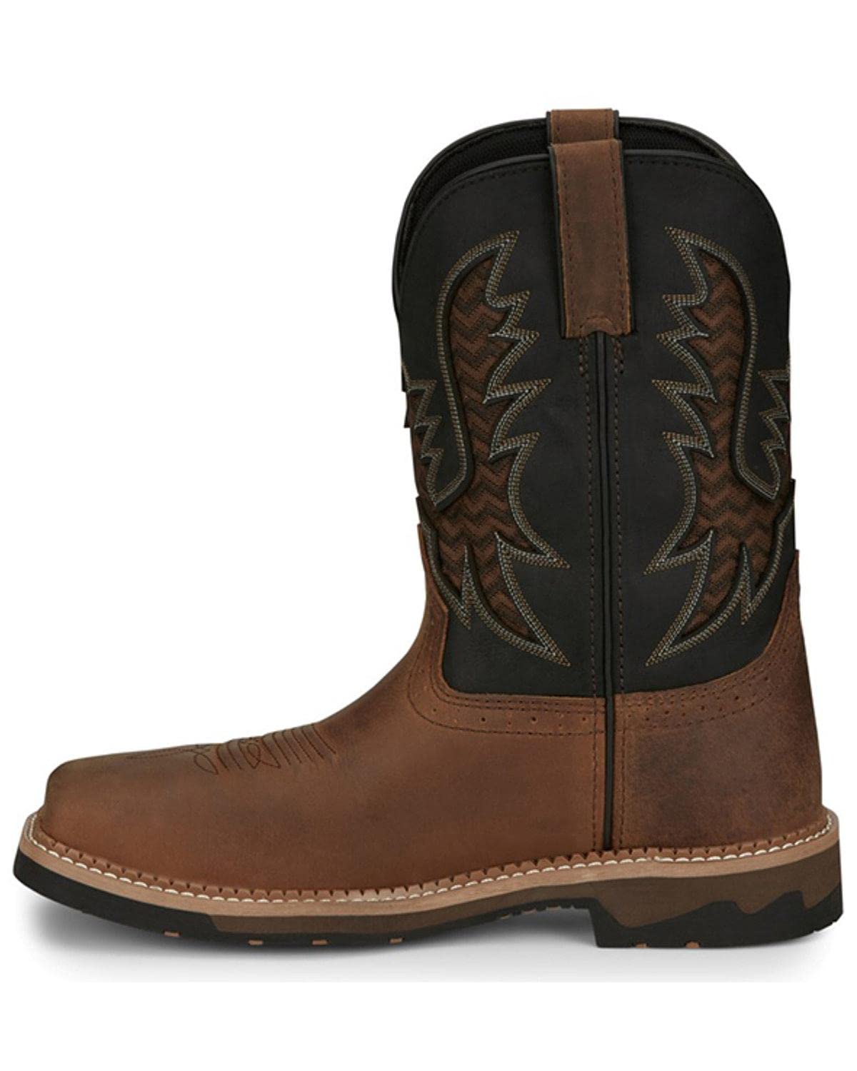 Justin Men's Western Boots - Genuine Leather Cowboy Boots for Men - Durable & Comfortable Riding Boots - Perfect for Rodeo, Country Music Festivals & Outdoor Adventures