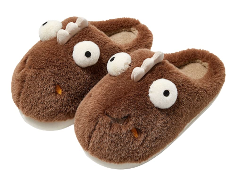 Cozy Plush Animal Slippers for Women & Men - Soft Furry Indoor/Outdoor House Shoes - Winter Warm Couples Slippers for Home, Lounge & Casual Wear - Perfect Gift for Christmas & Cold Weather