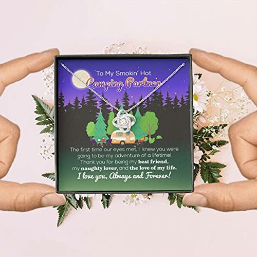 Love Knot Necklace for Women - Camping Jewelry Gift with Card & Box