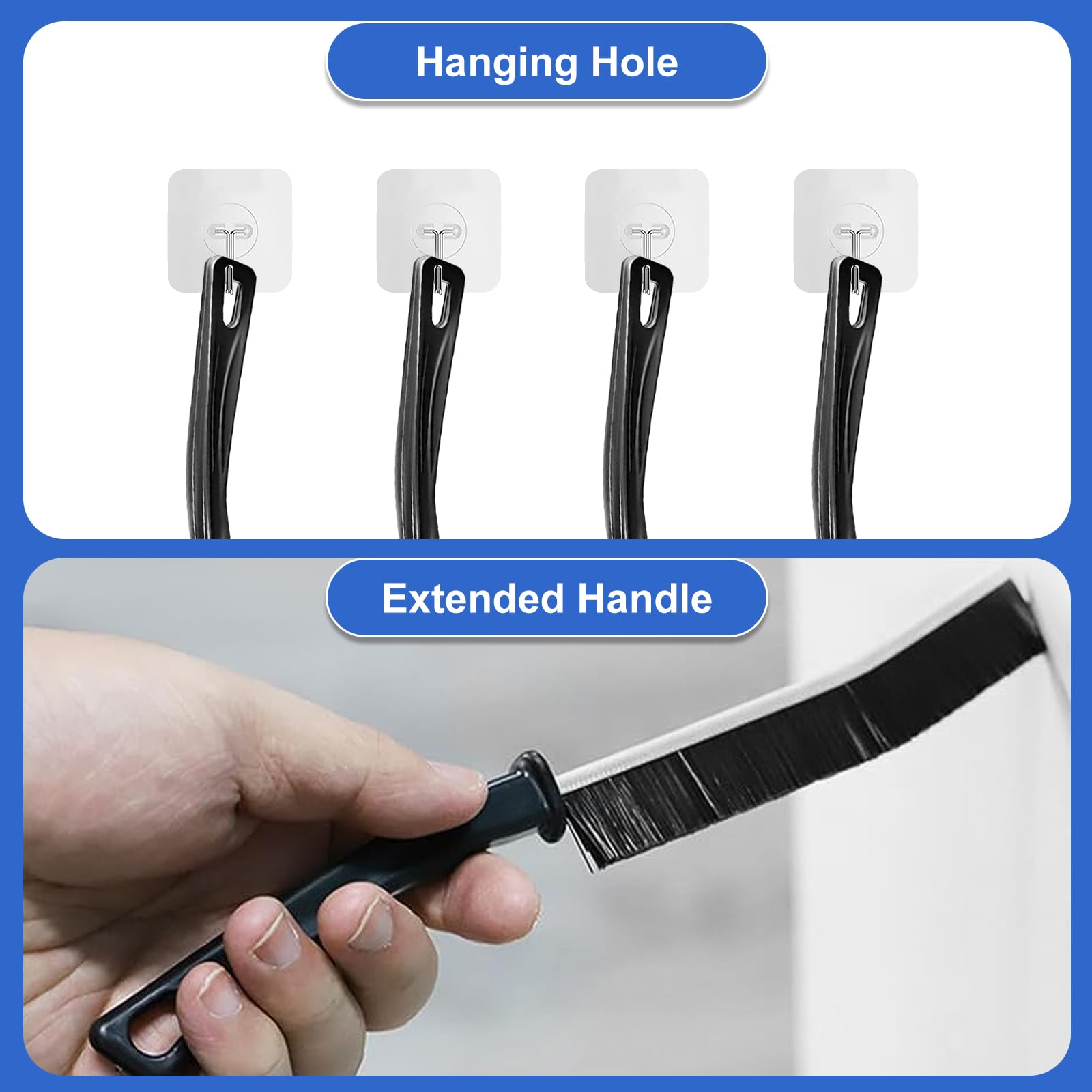 2 Pack Crevice Cleaning Brushes - 2023 New Multifunctional Gap Cleaning Tool for Bathroom, Kitchen, Tiles, Window & Door Tracks - Deep Clean Hard-to-Reach Corners & Tight Spaces (Perfect for Home, Office & Car Cleaning)