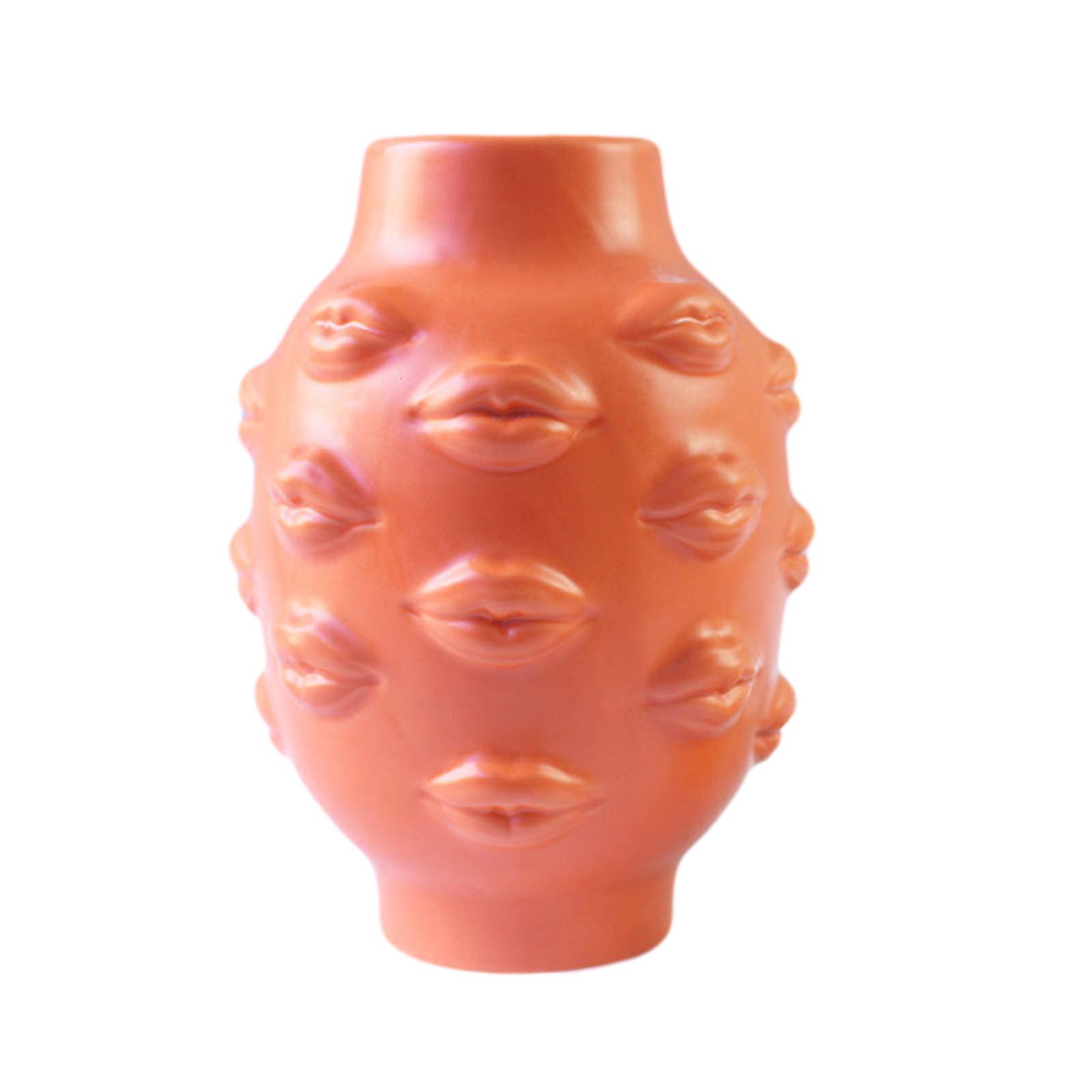 Gloomia Ceramic Body Vase - Women's Sculptural Bum Vase, Artistic Human Form Home Decor, Handcrafted Orange Lip Design for Living Room, Bedroom & Office Decorations