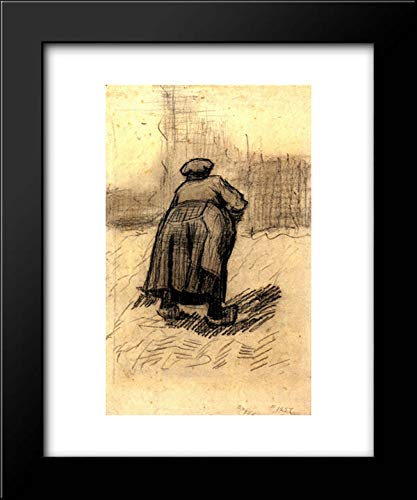 Vincent van Gogh Peasant Woman Lifting Potatoes Framed Art Print 15x18 - Vintage Wall Decor for Living Room, Bedroom & Office