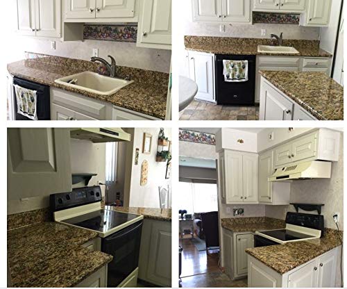 EZ FAUX DECOR Granite Peel & Stick Countertop Film - Waterproof Heat-Resistant Self-Adhesive Vinyl for Kitchen Countertops, Cabinets, Tables (36