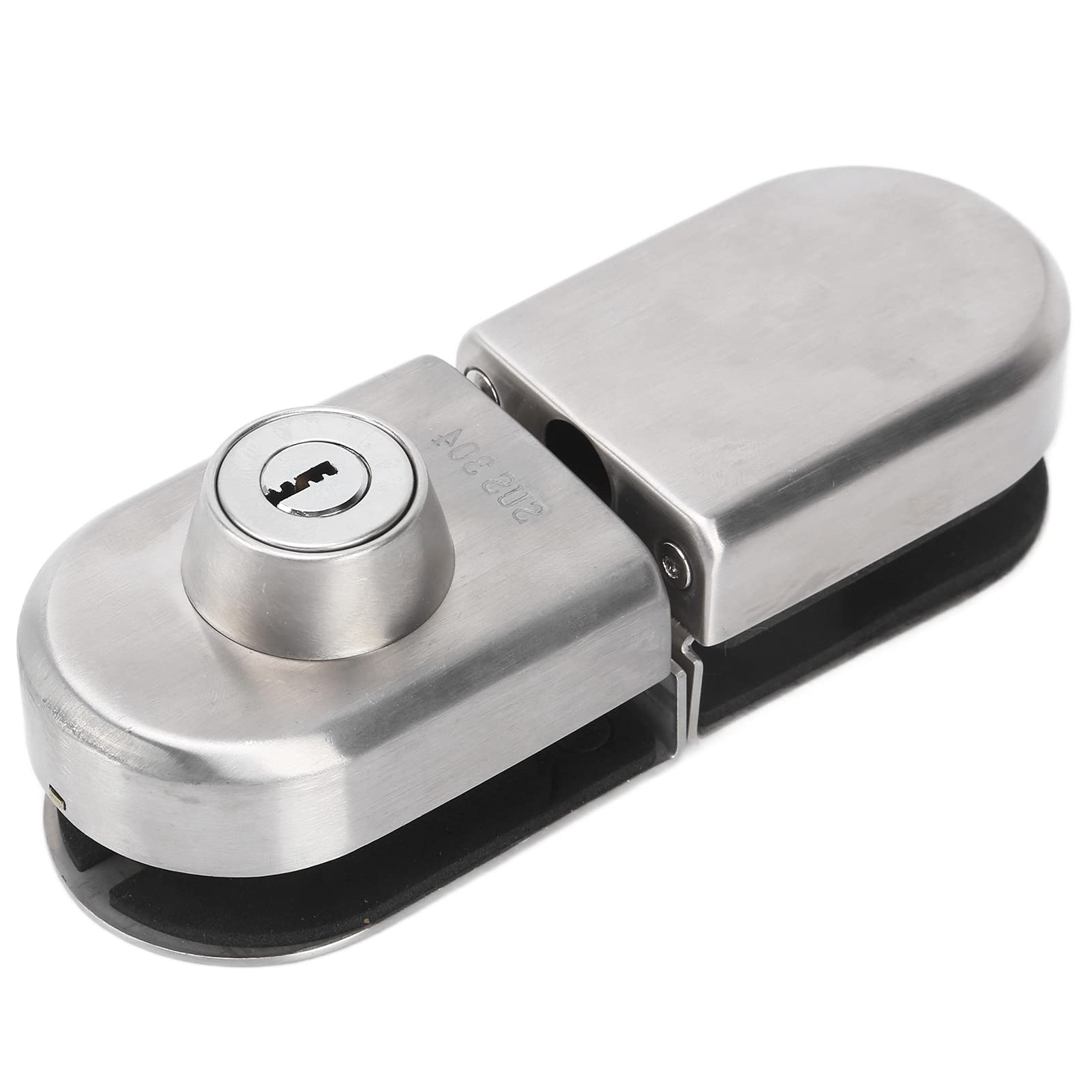 SuHuYuHuJia 10-12mm Stainless Steel Glass Door Lock - Commercial Grade Push Sliding Gate Lock with 3 Keys for Frameless Double Swing Glass Doors | Perfect for Office Buildings, Shower Rooms & Storefronts