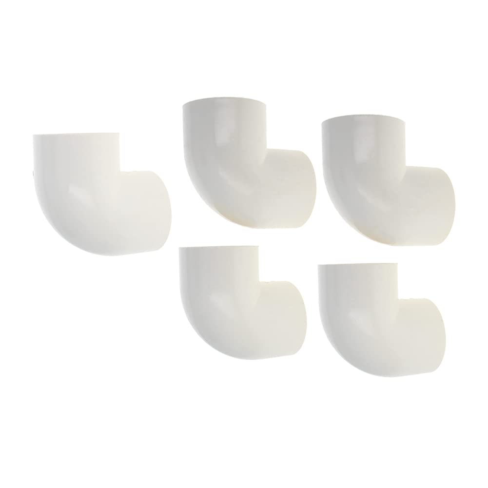 Yinpecly 50mm ID Slip 90 Degree PVC Pipe Fitting Elbow Adapter Connector - White Tone (5Pcs) for Garden Hose Irrigation & Watering Systems | Perfect for DIY Plumbing, Sprinkler Systems & Outdoor Watering Solutions
