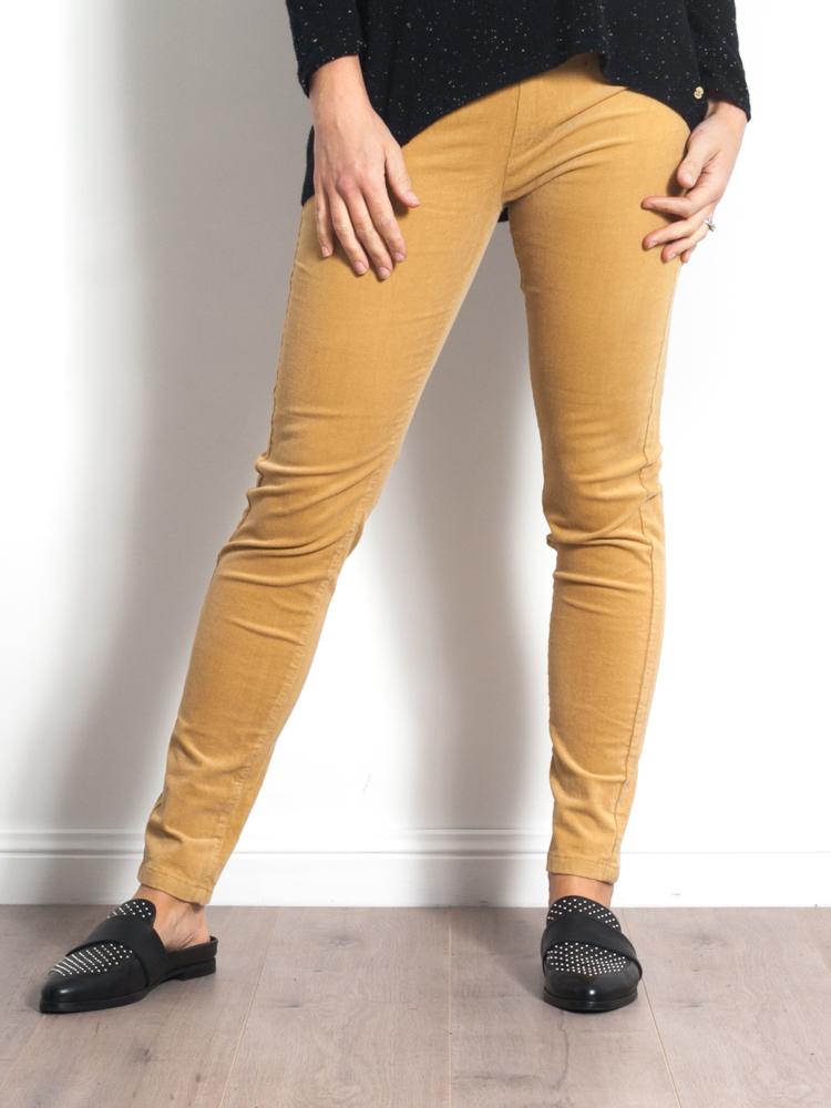 Vassalli Women's Fine Skinny Corduroy Pull On Pants - Stretch Comfort Fit High Waisted Trousers for Work, Office & Casual Wear