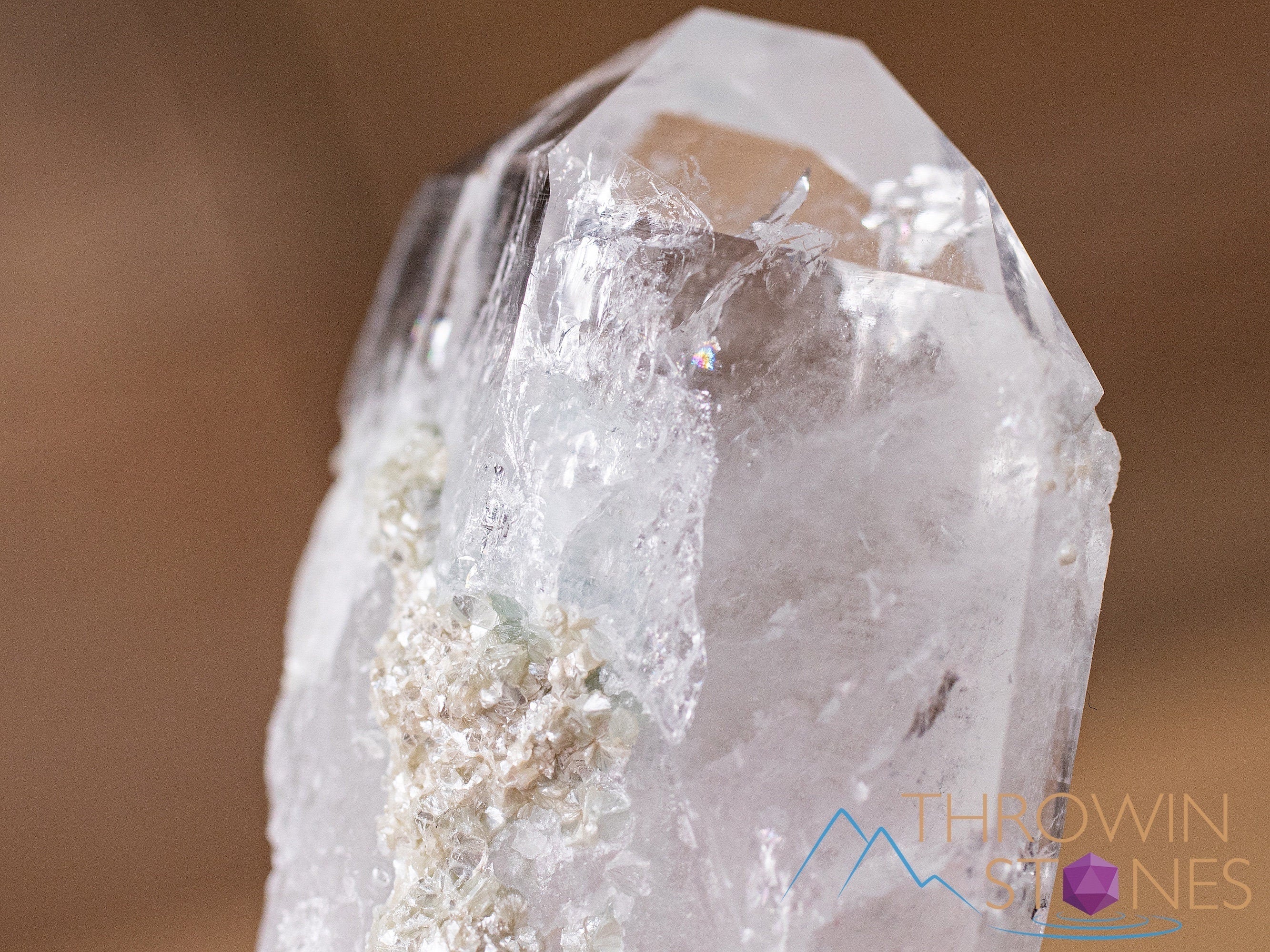 Natural Cookeite in Clear Quartz Raw Crystal Specimen - Healing Stone, Housewarming Gift, Home Decor, Raw Crystals & Minerals (40837) for Meditation, Energy Work & Crystal Collection