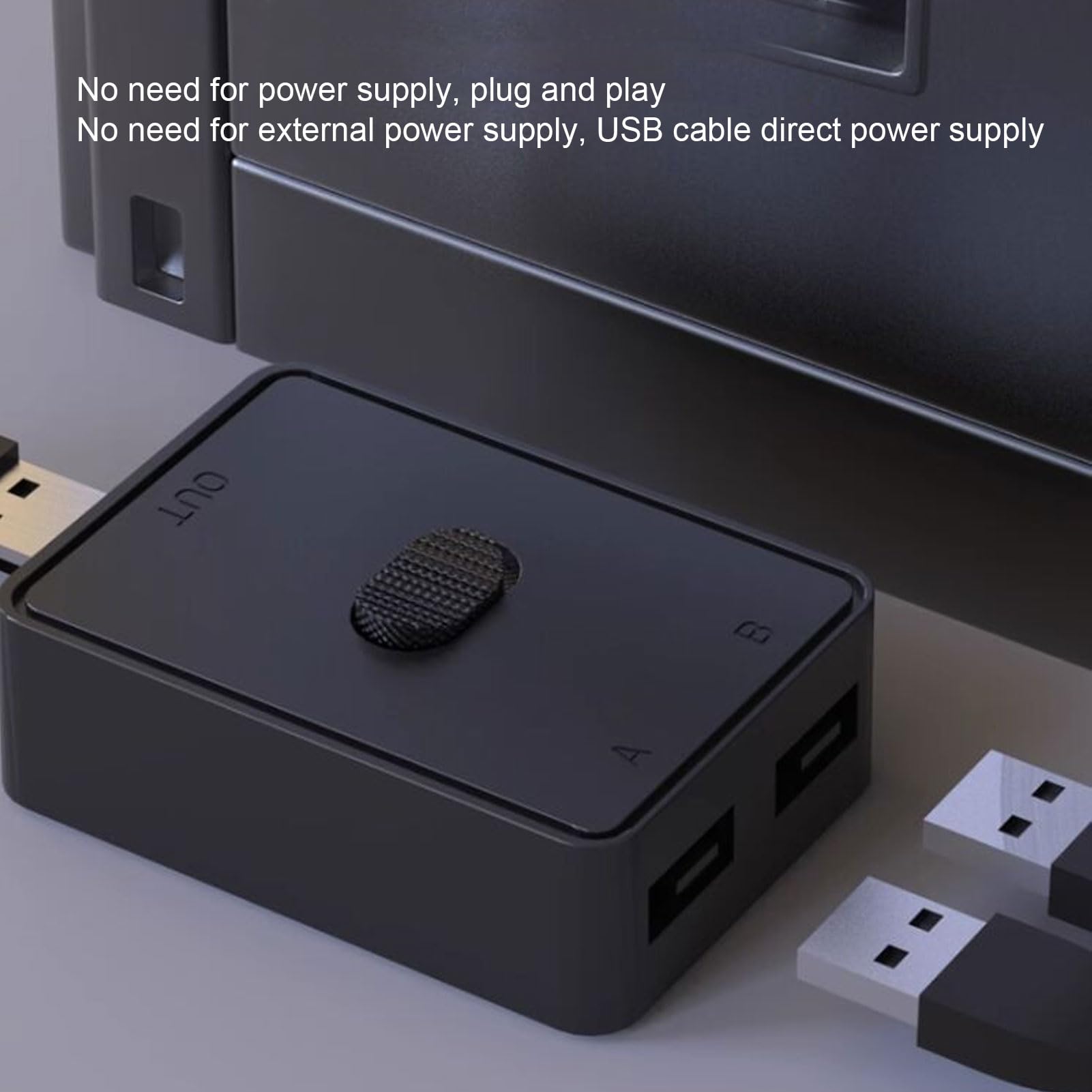 USB 2.0 Switch Selector - 2 Port Bidirectional Printer Scanner Keyboard Switcher | Plug and Play | One Button Switching | Durable Design with USB Cable | Perfect for Home Office, Gaming Setup & Multi-Device Workstations