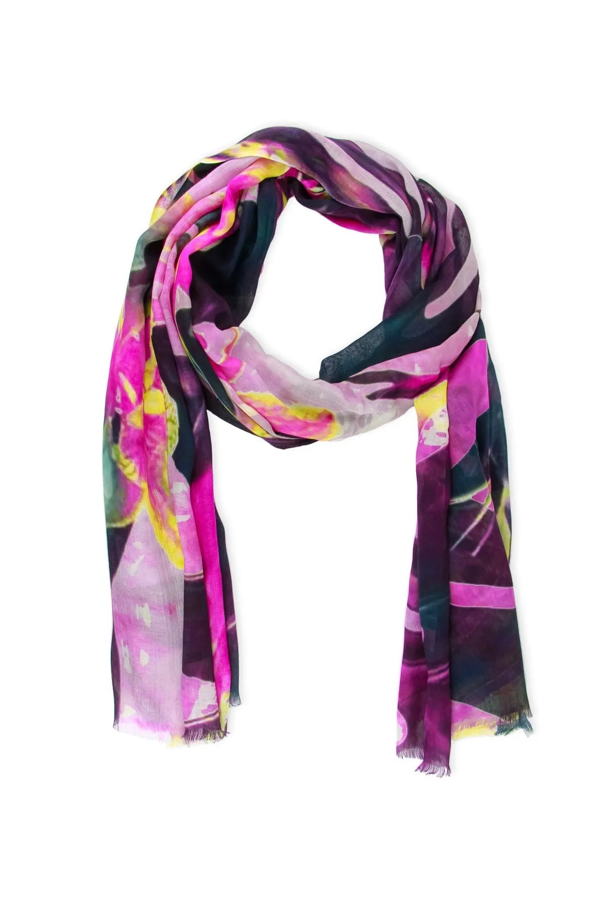 Floral Tropical Scarf - Lightweight Summer Fashion Accessory for Women, Beach Cover Up, Boho Style Wrap, Travel & Outdoor Activities