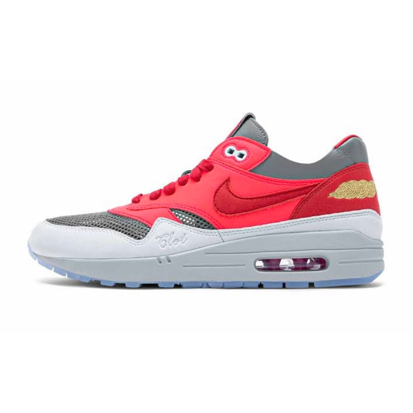 Nike Air Max 1 CLOT Kiss of Death Solar Red & University Red Sneakers 2021 - Limited Edition Running Shoes for Men & Women - Perfect for Streetwear, Casual Wear & Sneaker Collectors