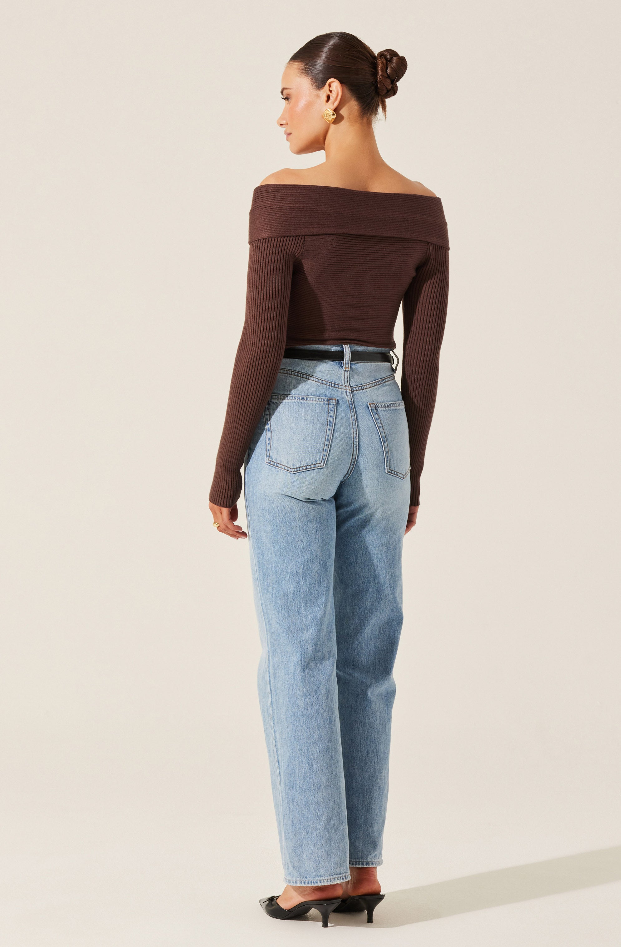 Off Shoulder Crossover Sweater Women's Fashion - Casual Knit Pullover for Fall & Winter - Perfect for Date Night, Office Wear & Weekend Outfits