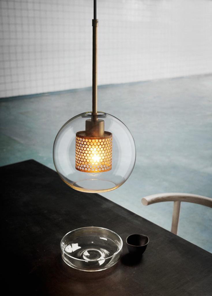 Chiswick Glass Pendant Light - Modern Hanging Ceiling Lamp for Kitchen Island, Dining Room & Bedroom Lighting