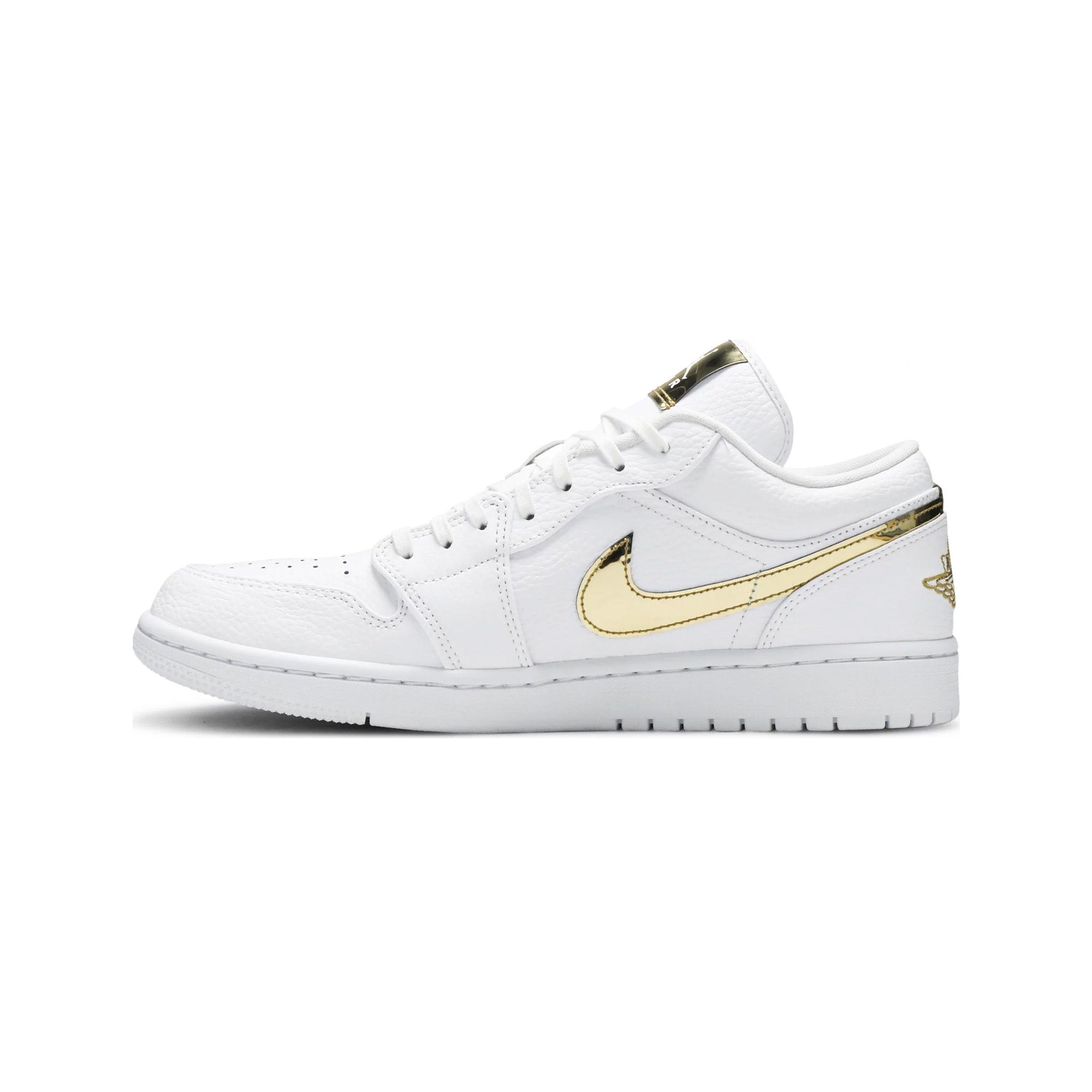 Air Jordan 1 Low 'White Metallic Gold' Women's Sneakers (2020) - Comfortable Casual Shoes for Running, Walking & Streetwear Fashion