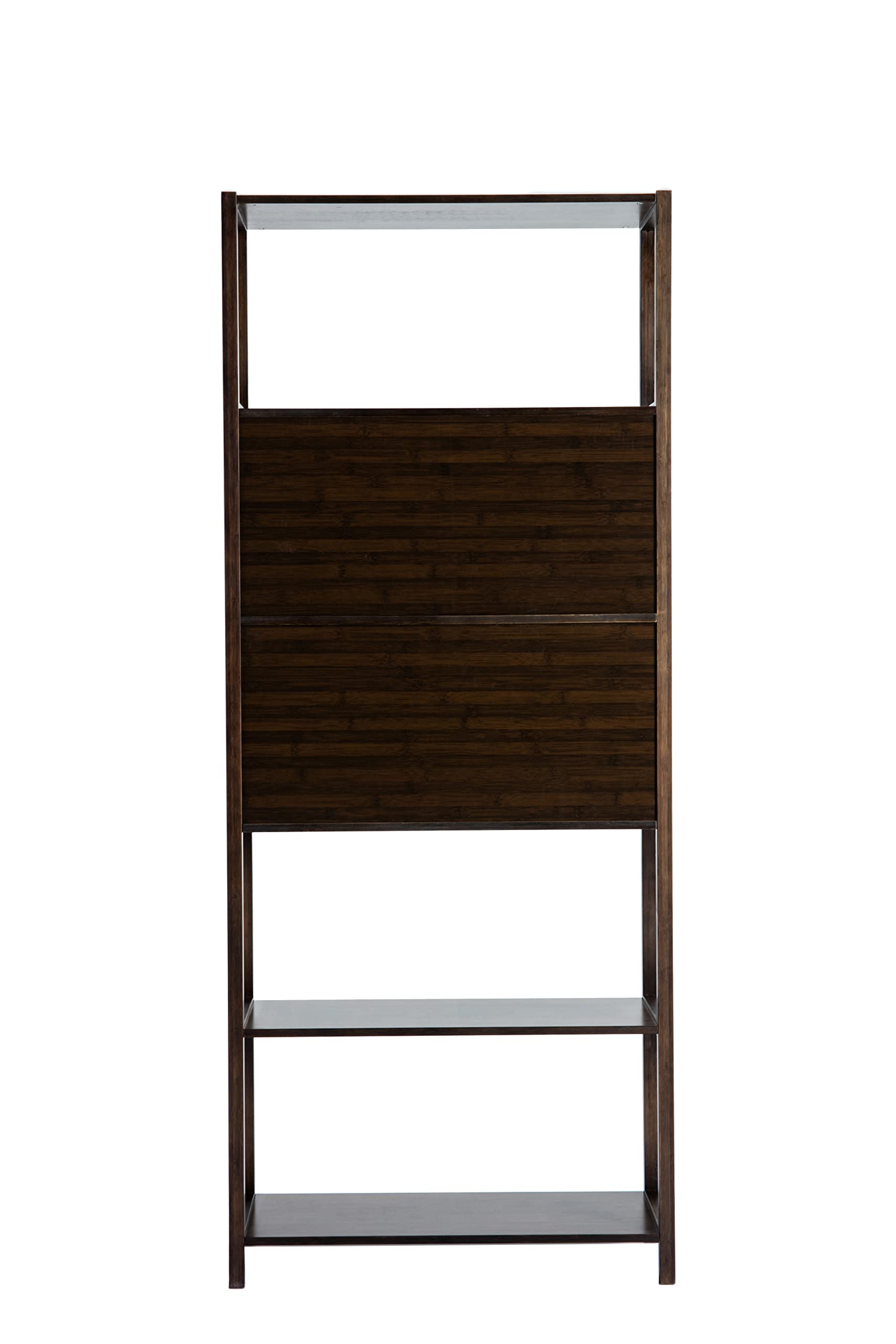Boraam Selma Left Bookcase in Cappuccino - Stylish Wooden Bookshelf for Living Room, Bedroom & Office Storage