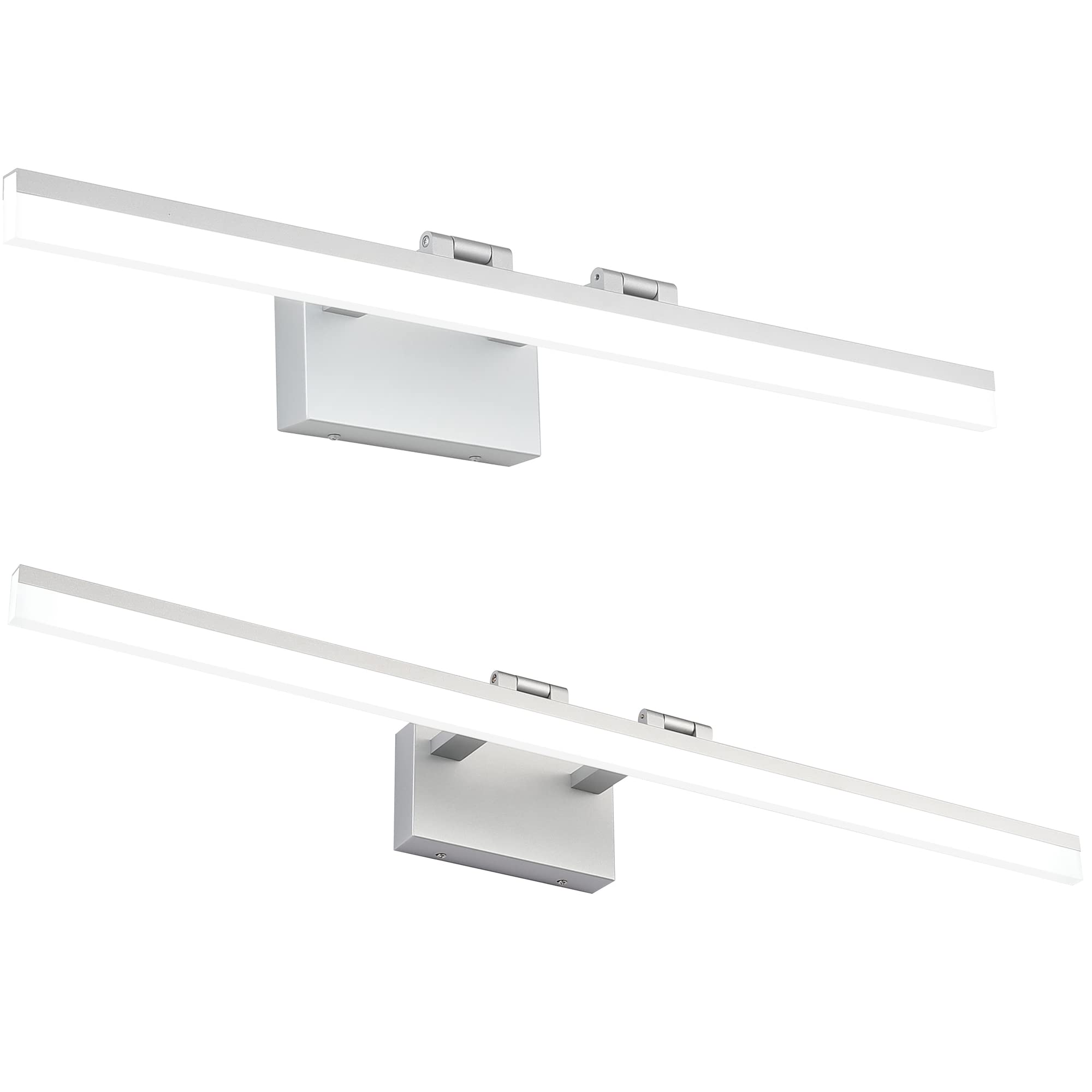 Modern Dimmable Silver LED Vanity Light Bar - 31.5 & 40 Inch Bathroom Mirror Lighting (8778-800mm + 8778-1000mm) - Perfect for Makeup Vanity, Spa & Modern Bathroom Decor