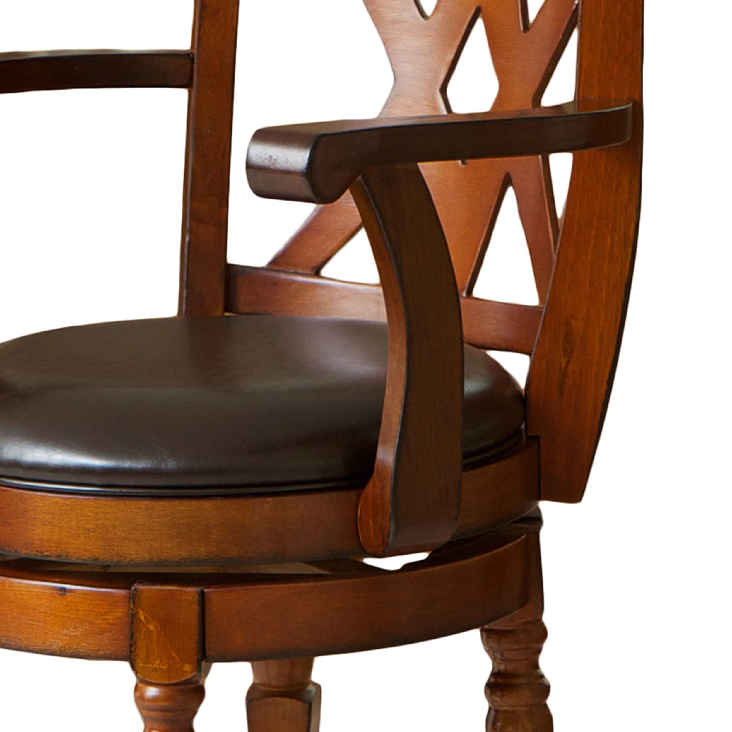 Christopher Knight Home Eclipse Armed Swivel Barstool - Chocolate Brown Bar Height Counter Stool for Kitchen Island, Breakfast Nook & Home Bar