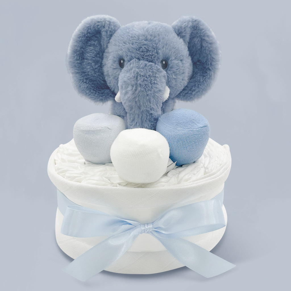 Esme Elephant Diaper Cake - Adorable Baby Shower Gift for Girls & Boys | Perfect for Newborns, Nursery Decor & Gender Reveal Parties