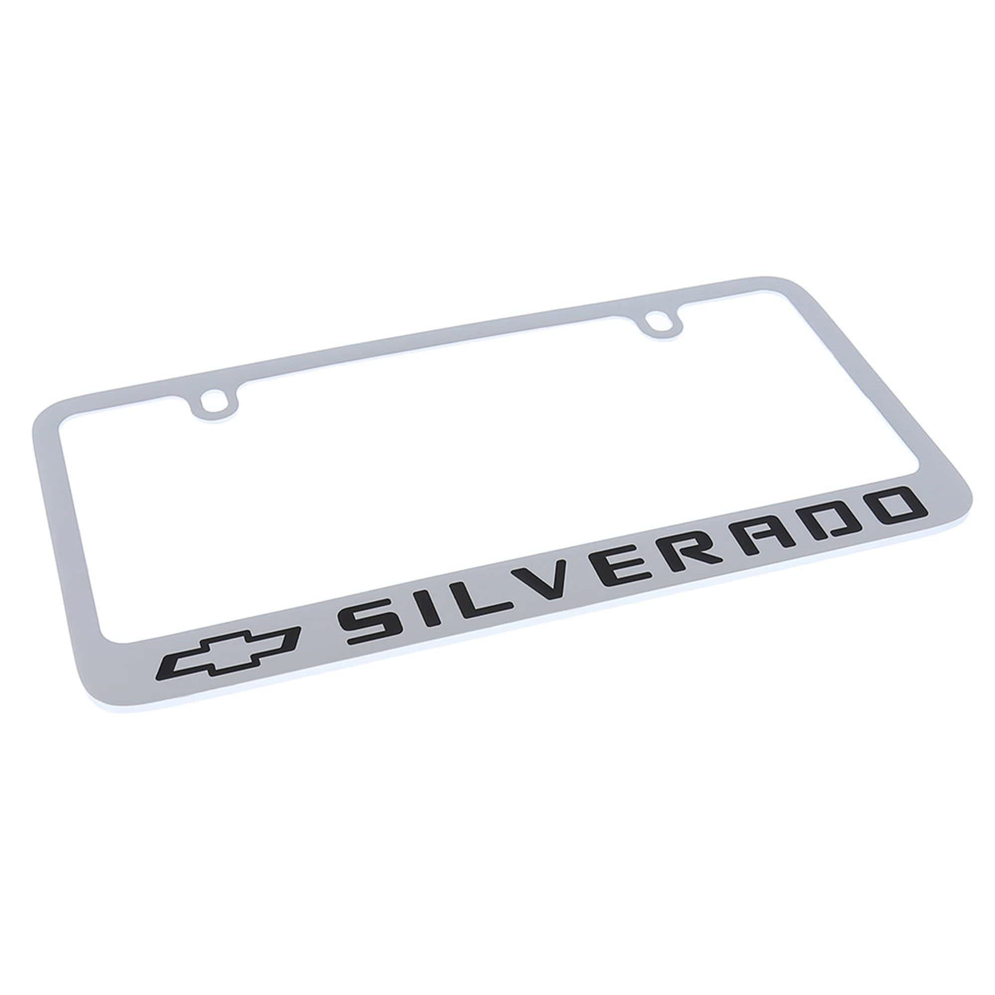 Chrome Metal License Plate Frame for Chevrolet Silverado - Durable & Stylish Car Accessory for Trucks & SUVs - Perfect for Customizing Your Vehicle