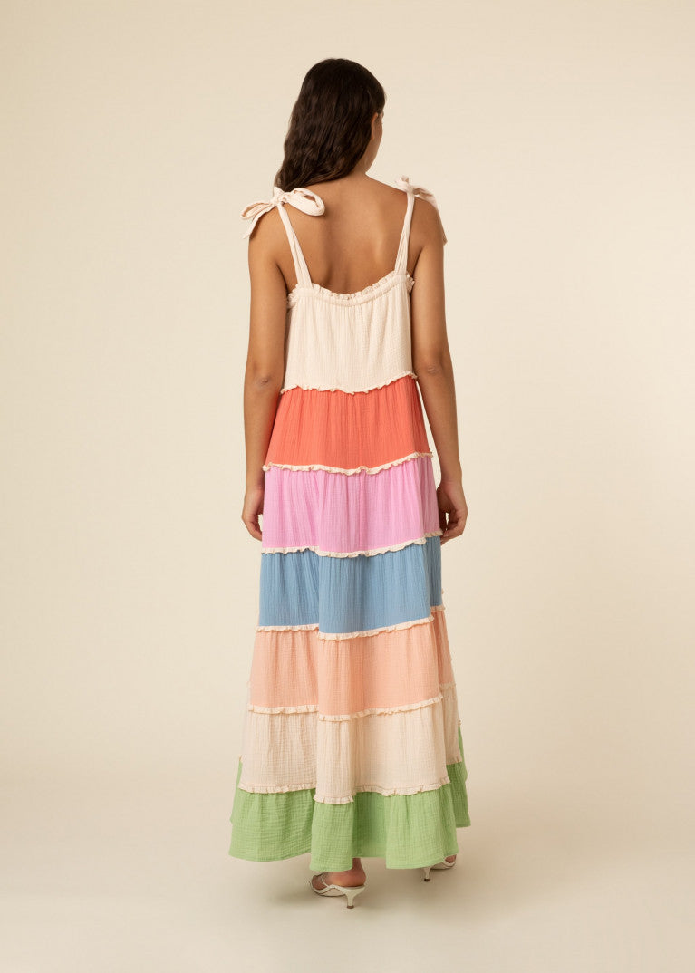 Laurel Bohemian Dress for Women - Flowy Maxi Dress with Embroidery & Lace Details (Multi-Color) - Perfect for Festivals, Beach Vacations & Summer Outfits