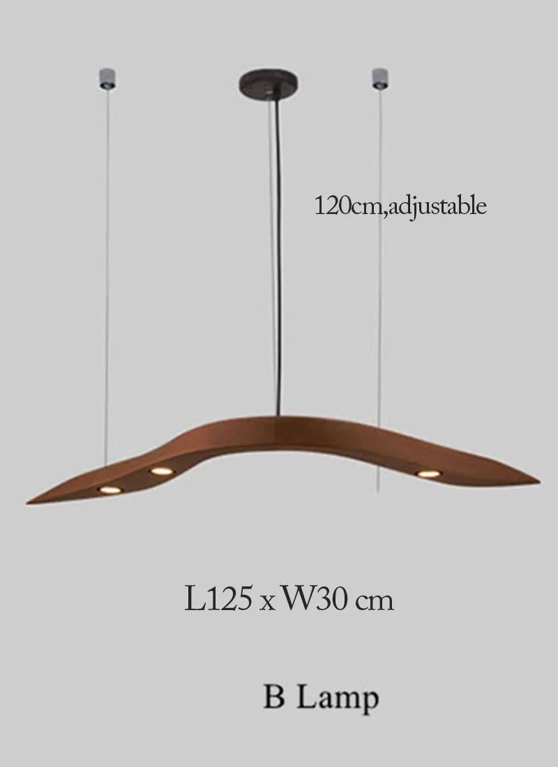 Handmade Wooden Wave Pendant Lights - Boho Chic Hanging Decor for Bedroom, Living Room & Outdoor Spaces