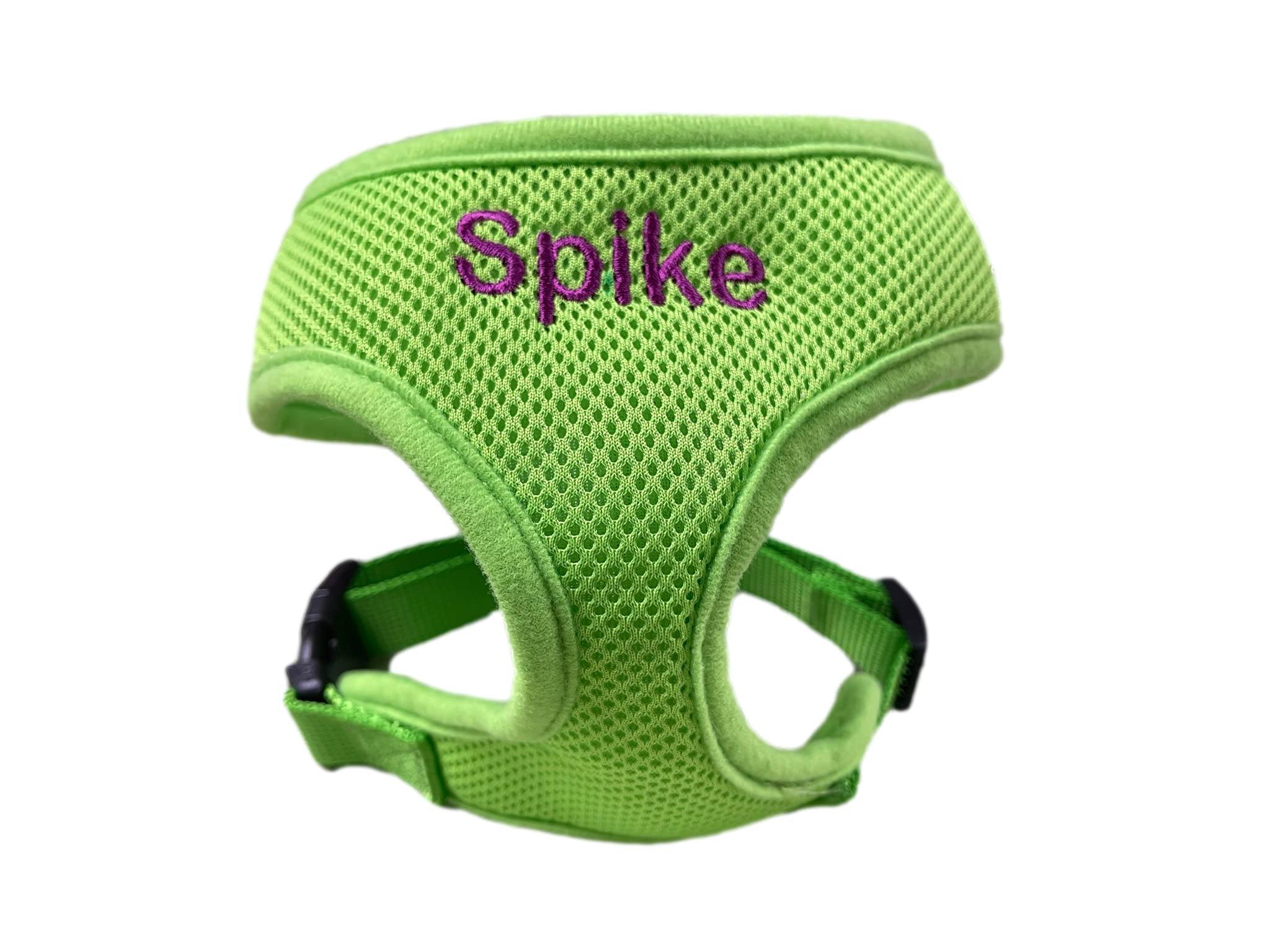 **Personalized Dog Harness with Embroidered Pet Name – Soft Padded Air Mesh No-Pull Adjustable Harness for Small & Medium Dogs – Made in USA (Small, Green) – Perfect for Walks, Training & Outdoor Adventures**
