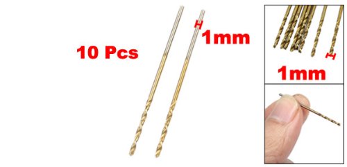 uxcell 10 Pcs 1mm Diameter High-Speed Steel Straight Shank Twist Drill Bits for Metal, Wood, Plastic - Perfect for DIY, Jewelry Making, and Precision Drilling Projects