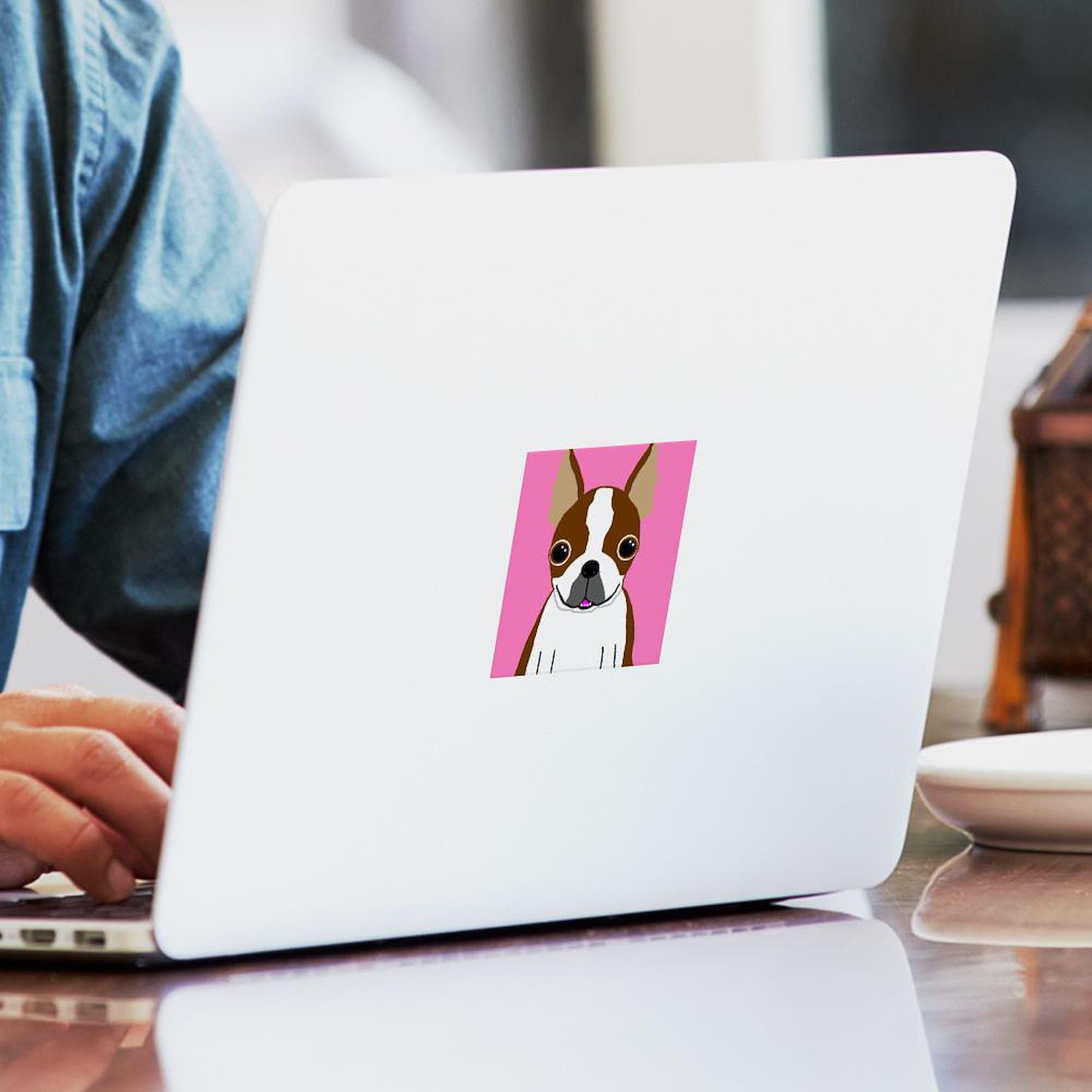 Boston Terrier Brown Rectangle Sticker - Durable Car Bumper Decal for Cars, Laptops & Water Bottles - Perfect for Pet Lovers & Dog Enthusiasts