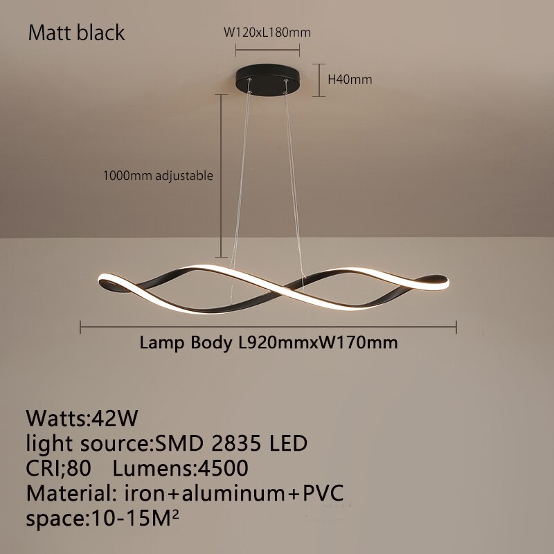 Twirl Chandelier - Elegant Kitchen Island Lighting Fixture for Modern Dining Rooms & Home Decor