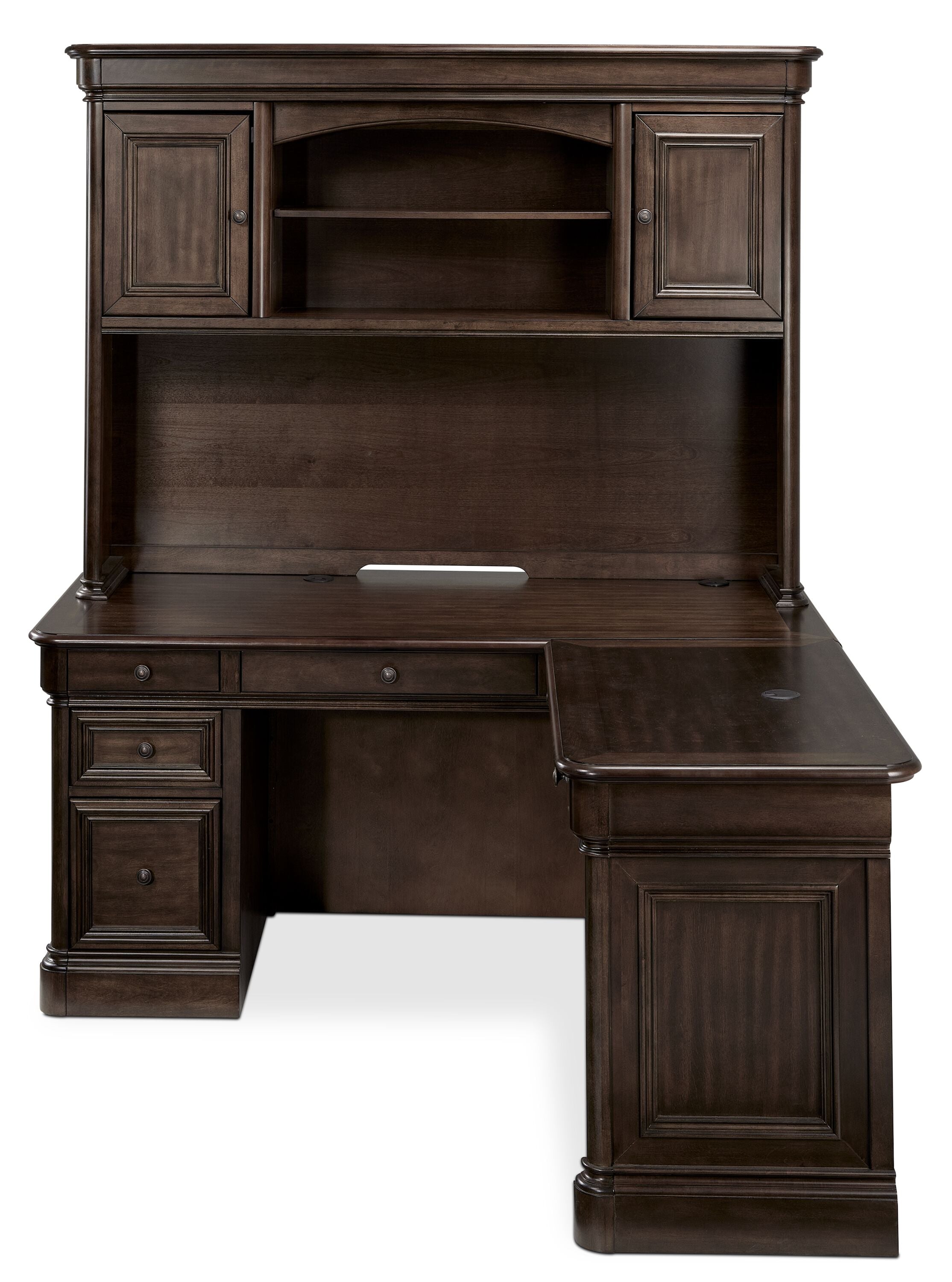 Palomar Hutch and Corner Desk in Tuscany Brown - Stylish Home Office Furniture for Small Spaces & Modern Workspaces