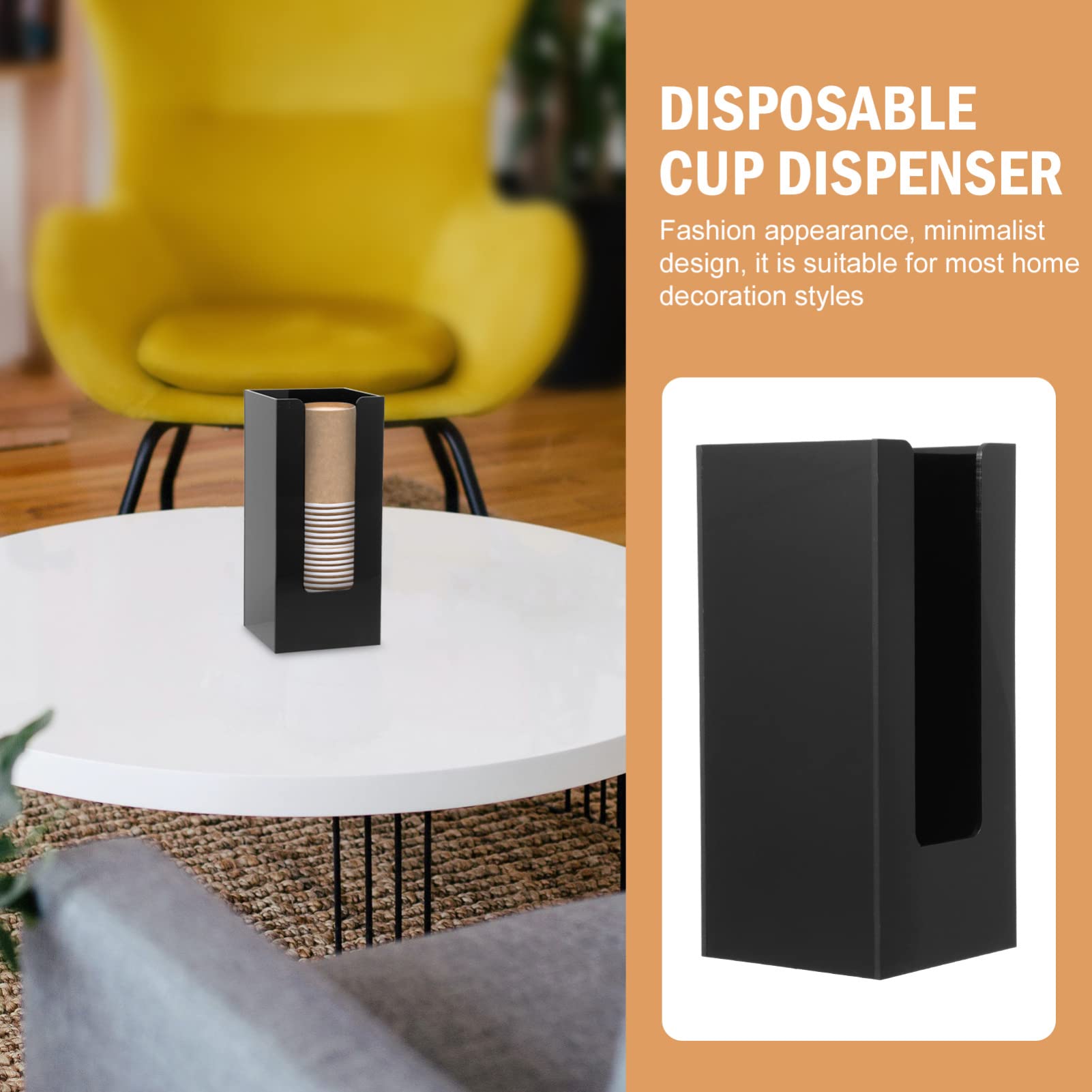 Desktop Cup Holder Organizer - Office Paper Cup Dispenser & Storage Rack with Bucket Design - Perfect for Office, Conference Rooms, and Break Rooms (Paper Cup Container/Case)