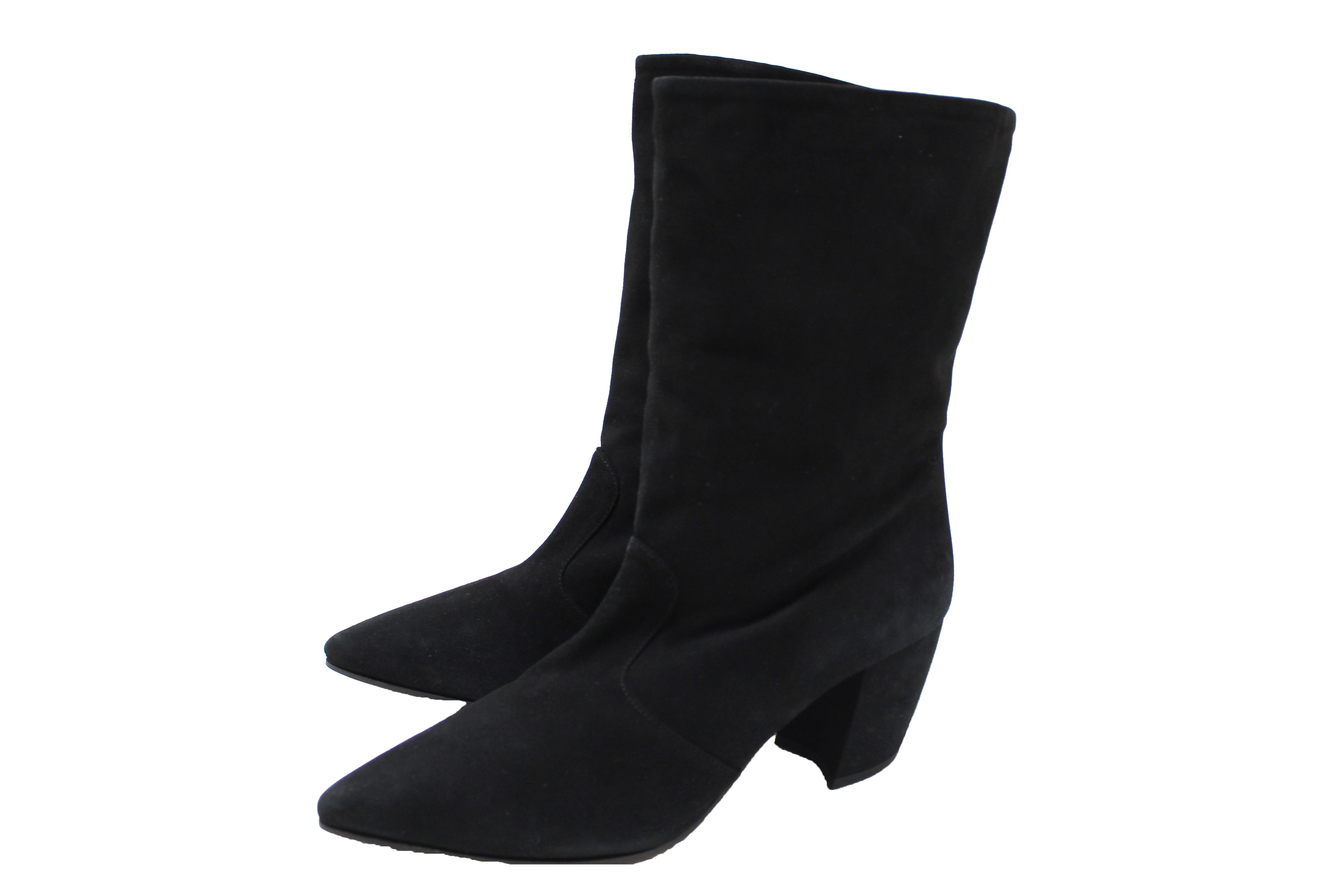 Authentic Prada Black Suede Leather Boots Women's Size 37 - Luxury Fashion Ankle Boots for Office, Party & Winter Outfits