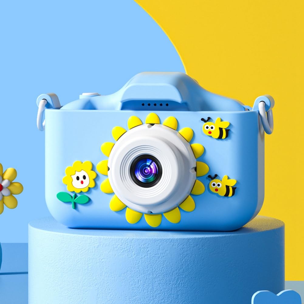 Decqerbe HD 96MP Digital Camera with Zoom - Compact Kids Sunflower Cartoon Camera in Pink | Perfect for Birthday Gifts, Travel Photography & Children's First Camera