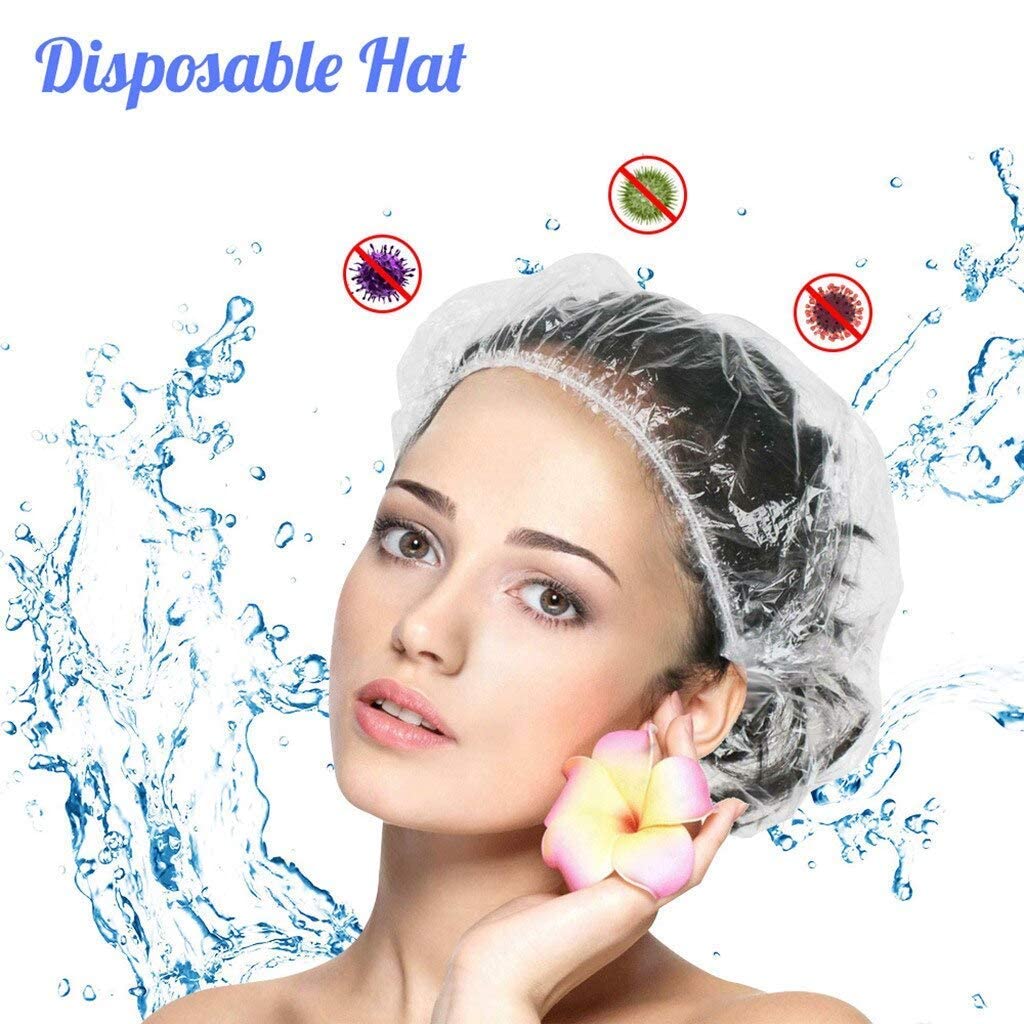 **Ekan Disposable Shower Caps - Waterproof Clear Elastic Bath Hair Caps for Women & Men - Extra Large for Thick & Long Hair - Travel, Spa, Salon & Home Use (20 Pack)**    **Usage Scenarios:** Perfect for travel, spa treatments, salon visits, swimming, or daily home hair care to protect hairstyles from water and humidity.