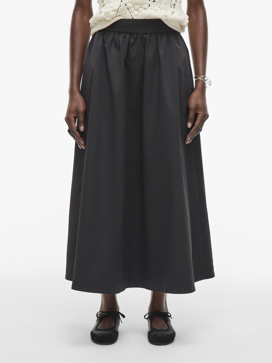 Melissa High Waisted Maxi Skirt for Women - Flowy Long Skirt with Elastic Waistband in Meteorite Color | Perfect for Summer, Beach, Boho Fashion & Casual Outfits