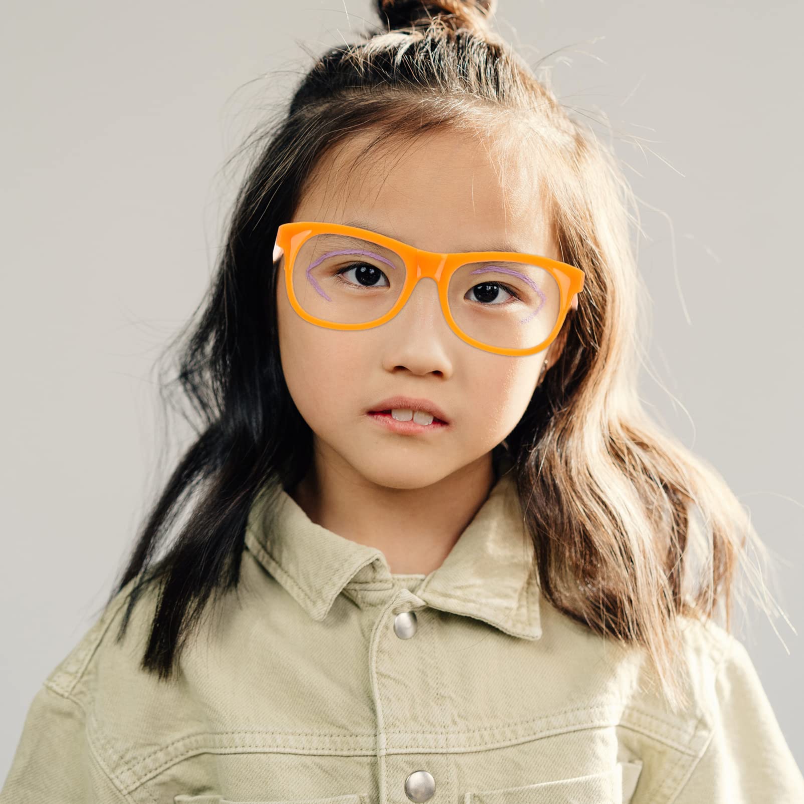 SOIMISS 36 Pcs Fun Baby Doll Glasses Frames - Colorful Kids Party Accessories, Toddler Pretend Play Toy, Orange PP Plastic Eyewear for Dress Up & Role Play Games | Perfect for Birthday Parties, Halloween Costumes & Photo Props