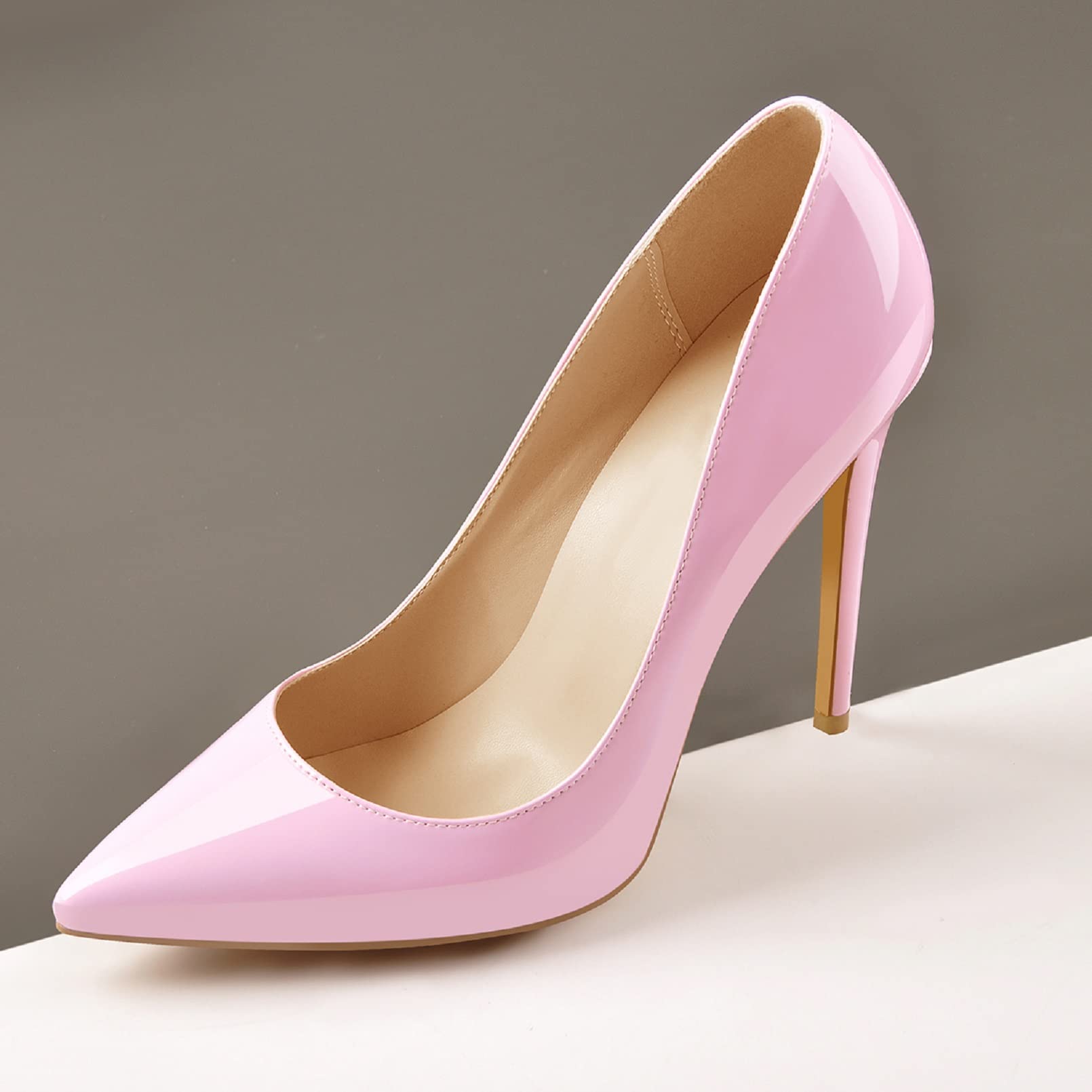 Richealnana Women's Classic Pointed Toe High Heel Pumps - 4.7 Inch Stiletto Heels for Office, Party & Special Occasions