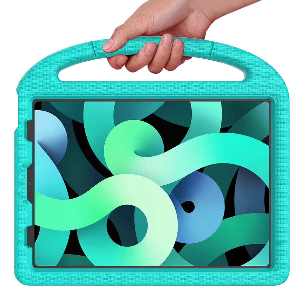 SUPLIK Shockproof Kids Case for iPad Air 5th/4th Generation (10.9 inch, 2022/2020 Model) - Durable Protective Cover with Built-in Screen Protector & Handle Stand - Compatible with Apple iPad Air Gen 4/5 & iPad Pro 11 (Old Version) - Cyan Blue - Perfect for School, Travel & Home Learning
