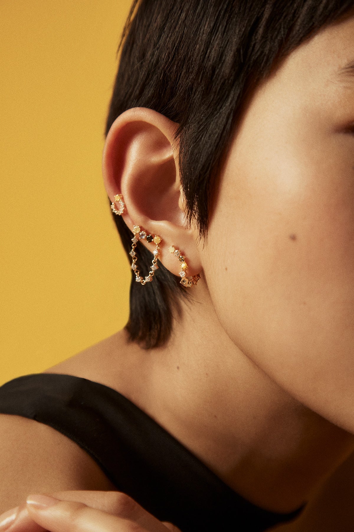 GRID 2 Tuscany Gold Earrings for Women - 14K Solid Gold Hoop Earrings, Minimalist Italian Jewelry Gift for Her - Perfect for Weddings, Date Nights & Special Occasions