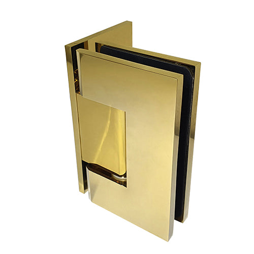Perth Series Wall to Glass Offset Shower Screen Hinge - Polished Brass Finish for Bathroom & Shower Enclosure Installation | Modern Bathroom Hardware for Home Renovation