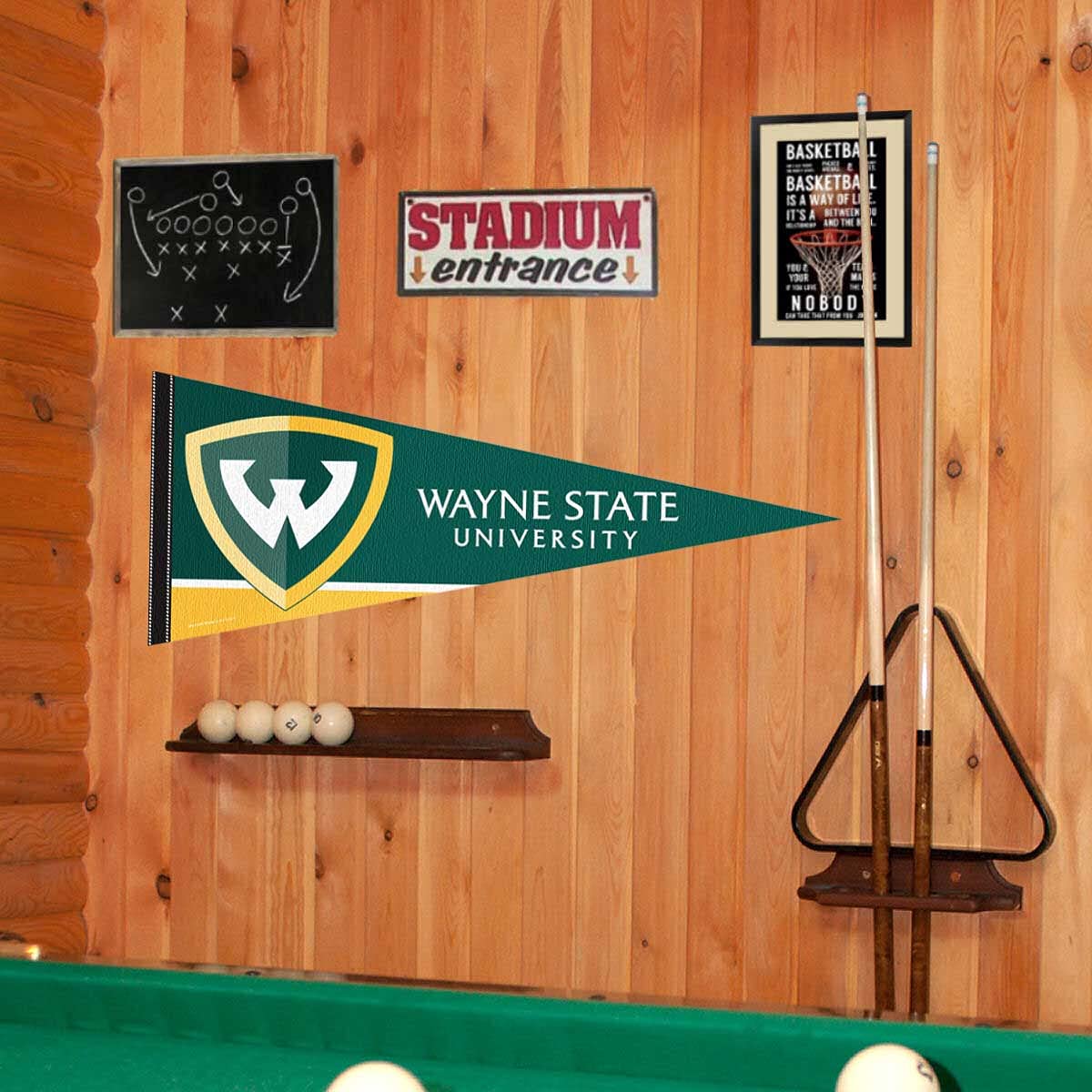 WSU Warriors Felt Pennant - College Room Decor & Fan Gifts