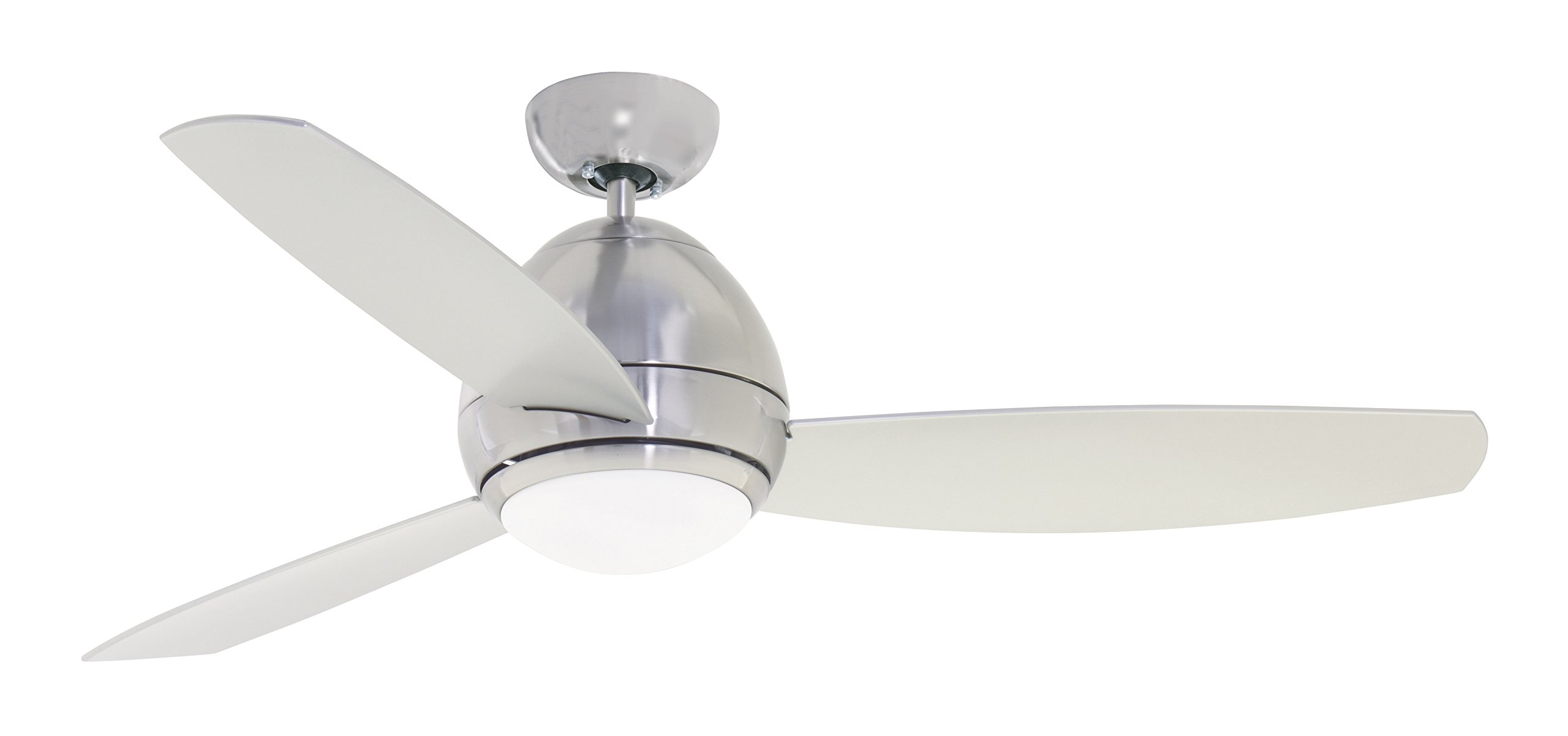 Luminance Kathy Ireland Home Curva LED Indoor Ceiling Fan Kit - 52 Inch Modern Brushed Steel Ceiling Fan with Remote Control, Dimmable Light & No-Light Plate Option | Perfect for Living Room, Bedroom & Home Office Cooling