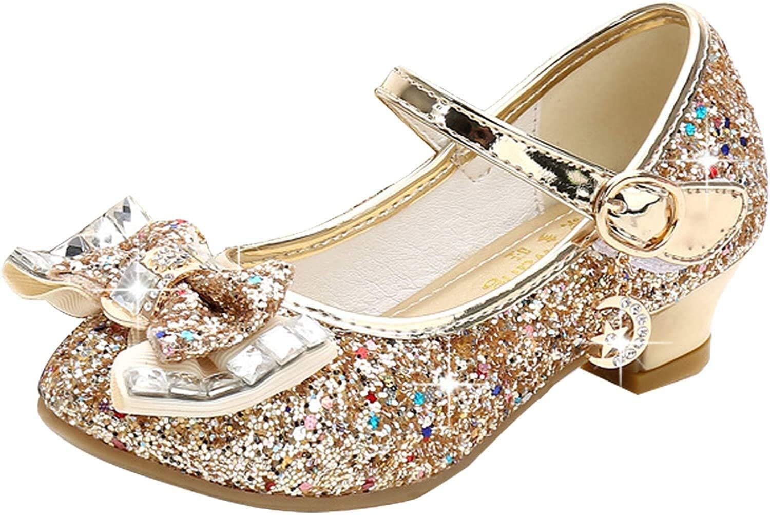 Walofou Flower Girls Dress Shoes - Wedding Party Heel Mary Jane Princess Shoes for Toddlers & Kids | Perfect for Flower Girls, Pageants & Special Occasions