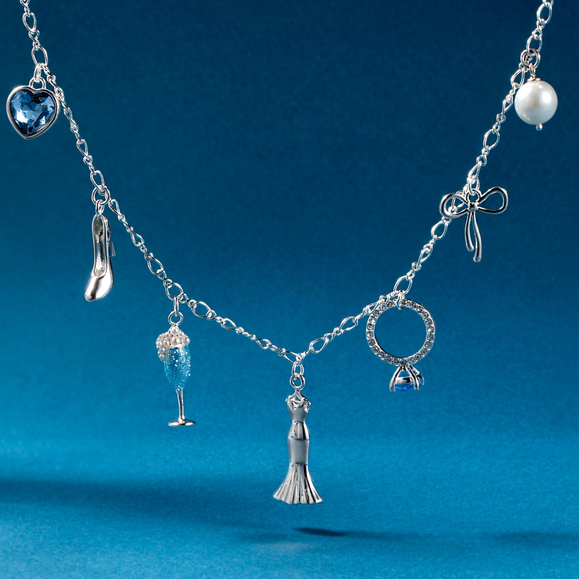 Elegant Bridal Multi-Charm Necklace for Women - Perfect for Weddings, Anniversaries & Special Occasions