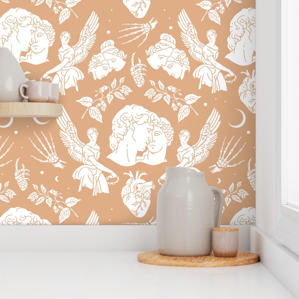 Peel & Stick Removable Wallpaper Swatch - Anatomy Love Elegant Romantic Greek Valentine's Day Custom Wallpaper by Spoonflower | Perfect for Bedroom, Nursery, Home Office & DIY Decor