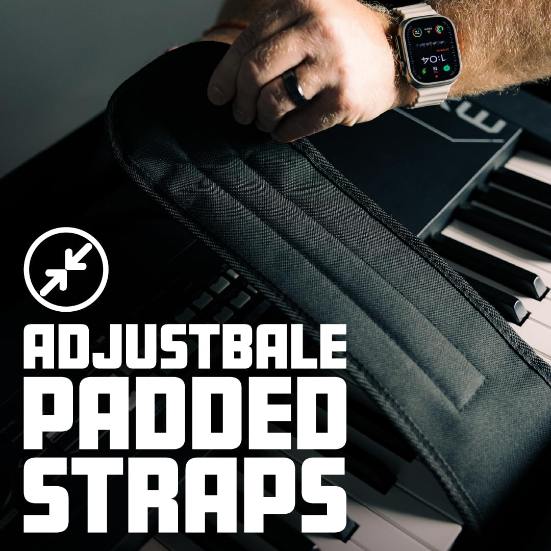 Gator GK-61 Semi-Rigid Keyboard Case - Durable 61-Key Travel Protection for Musicians | Perfect for Gigging, Studio Sessions & Transport