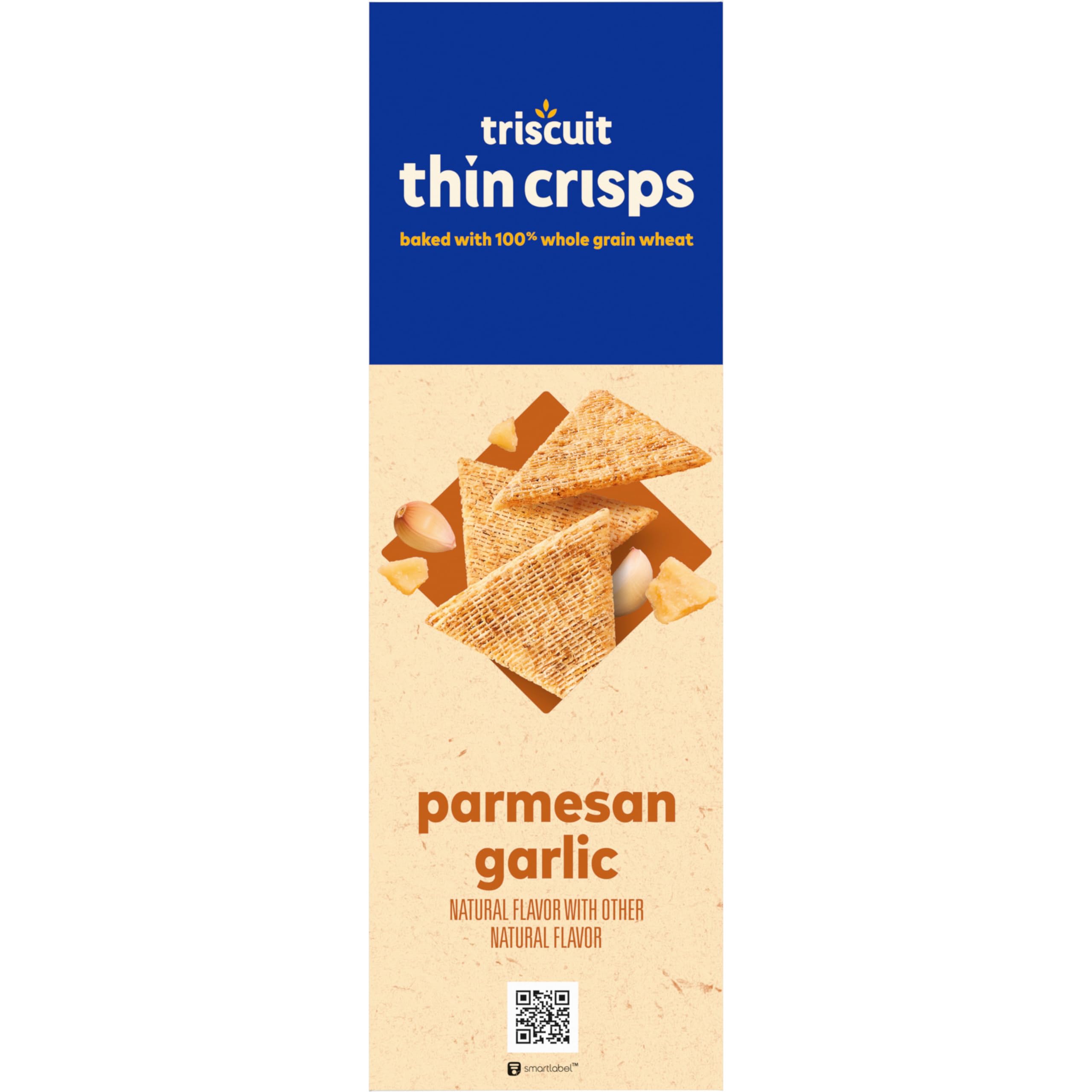 Triscuit Thin Crisps Parmesan Garlic Whole Grain Wheat Crackers - Healthy Lunch Snacks, Bulk Pack of 6 (7.1 oz Each) - Perfect for Office, School, Picnics & Party Platters
