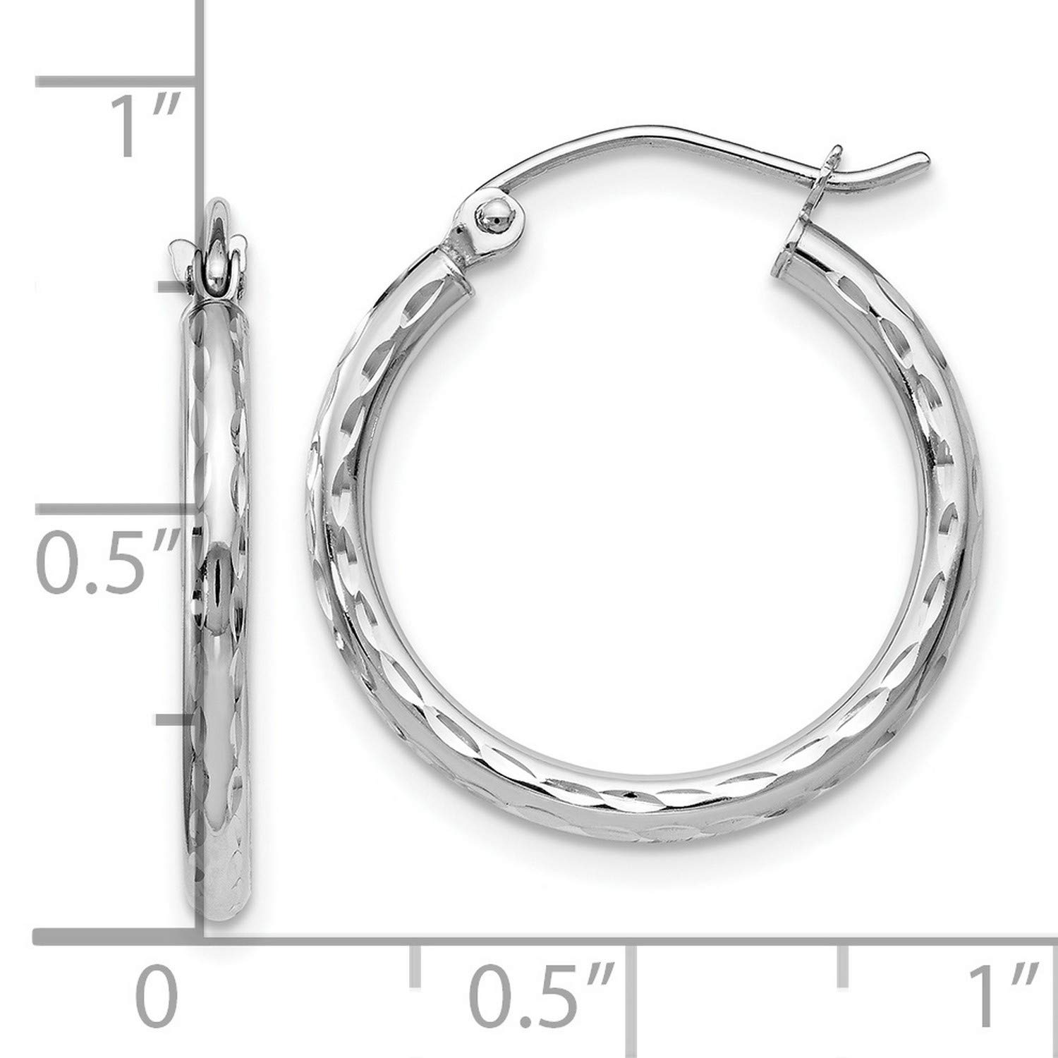 14K White Gold Hinged Hoop Earrings 20x24mm - Classic Dangle Hoops for Women, Perfect for Everyday Wear, Parties & Special Occasions