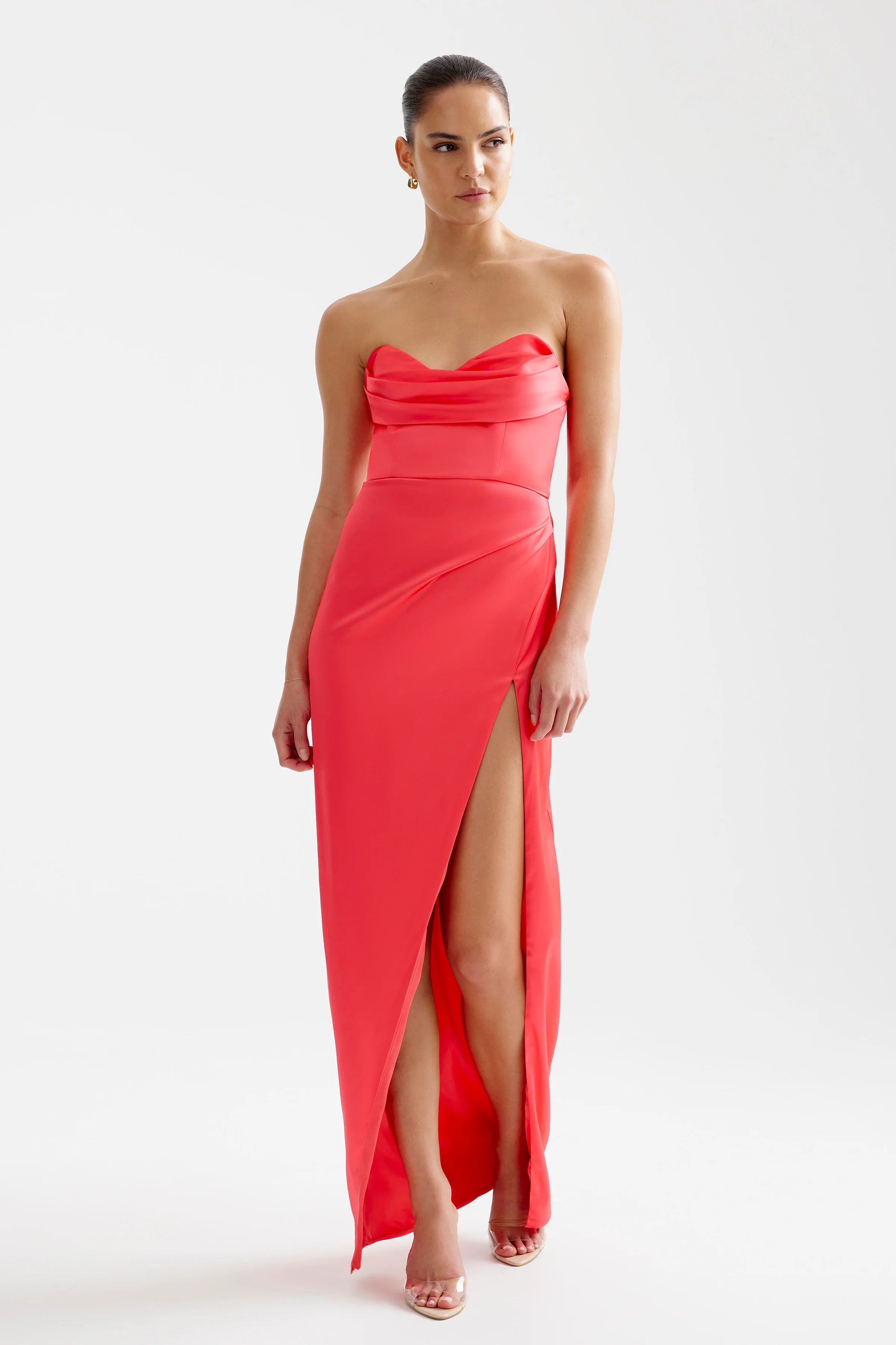 Lucy Dress Cranberry - Elegant Women's Floral Midi Dress for Casual Wear, Parties & Special Occasions