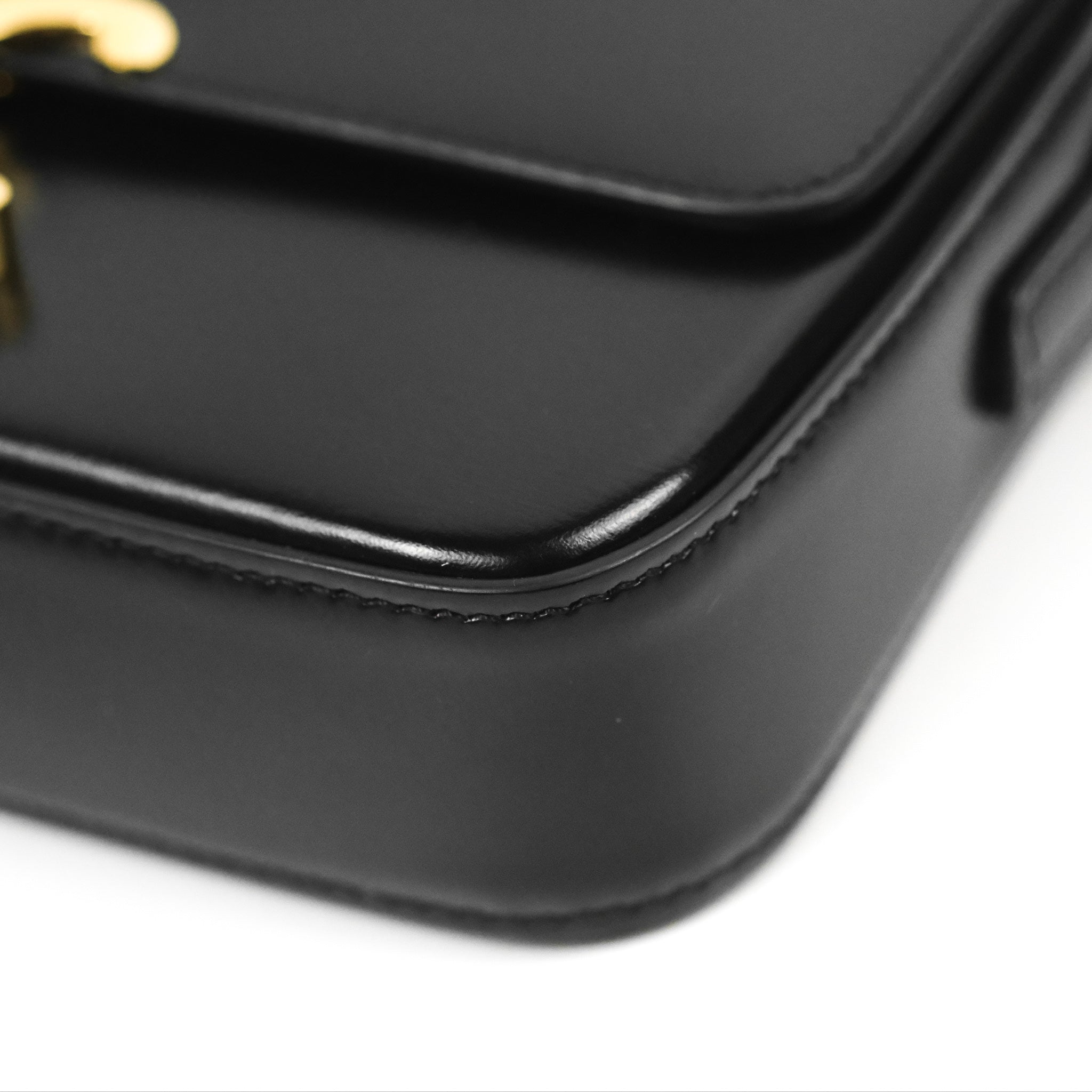 Celine Triomphe Shoulder Bag in Black Calfskin Leather - Luxury Crossbody Purse for Women, Perfect for Work, Travel & Evening Events